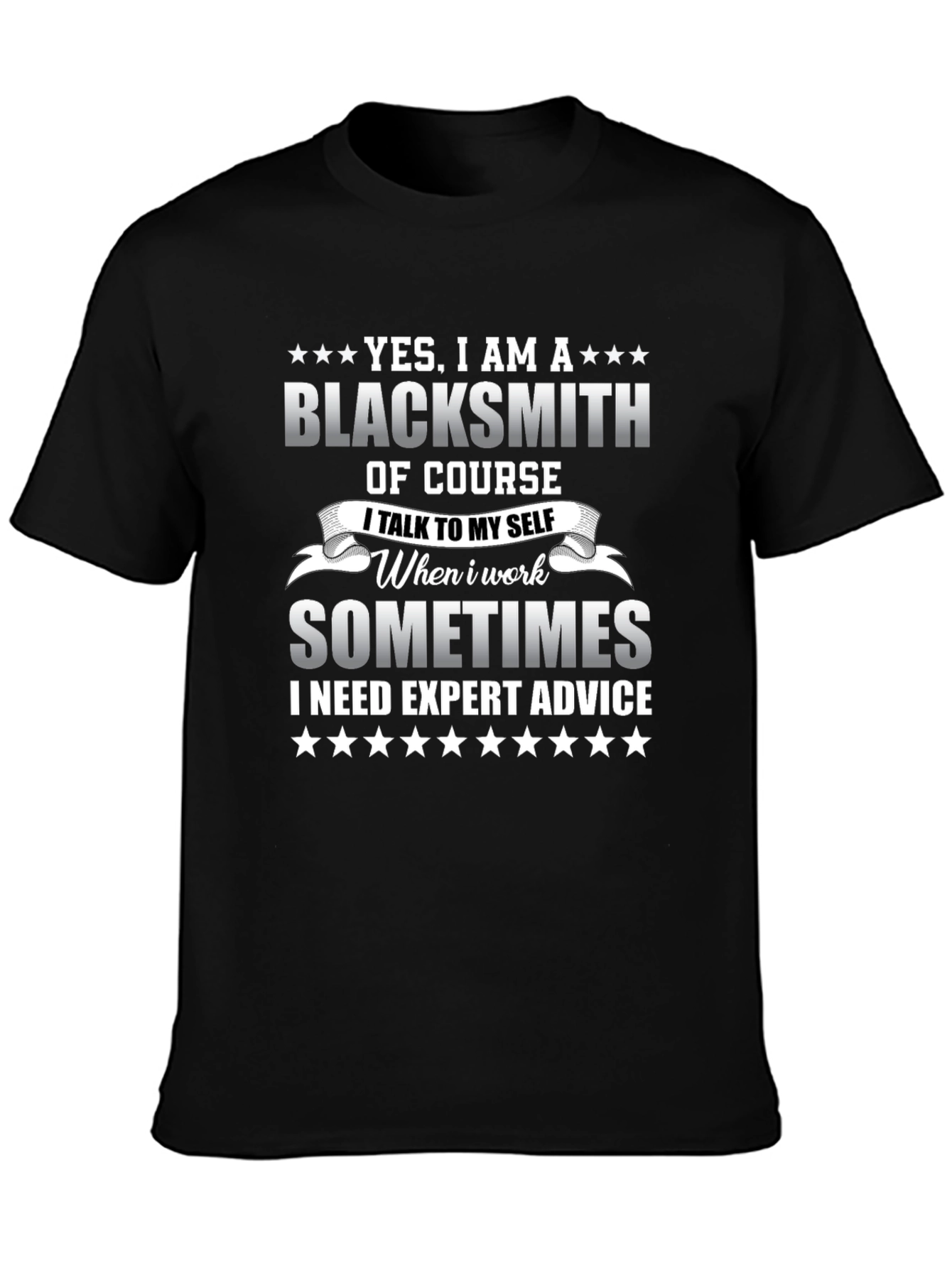 Black Blacksmith Expert Advice Graphic T-Shirt view 3