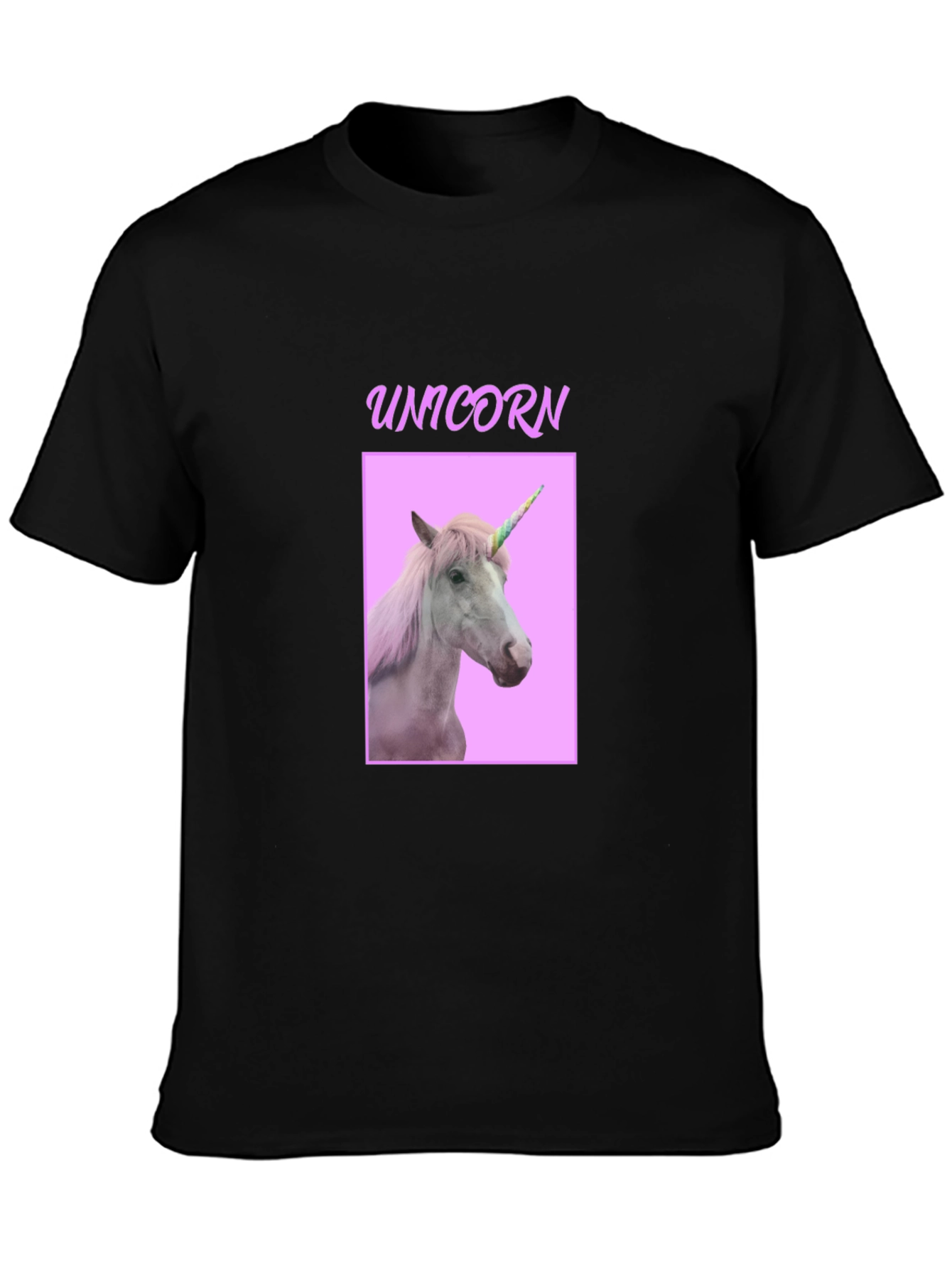 Black Unicorn Graphic T-Shirt - Magical Creature Design view 3