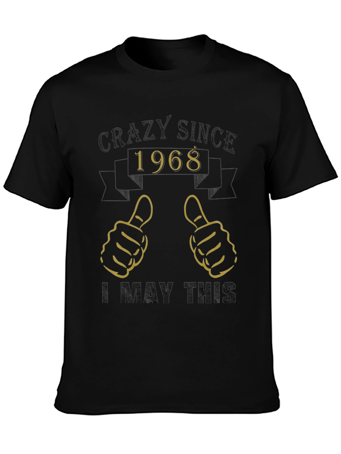Black Crazy Since 1968 Graphic T-Shirt view 3