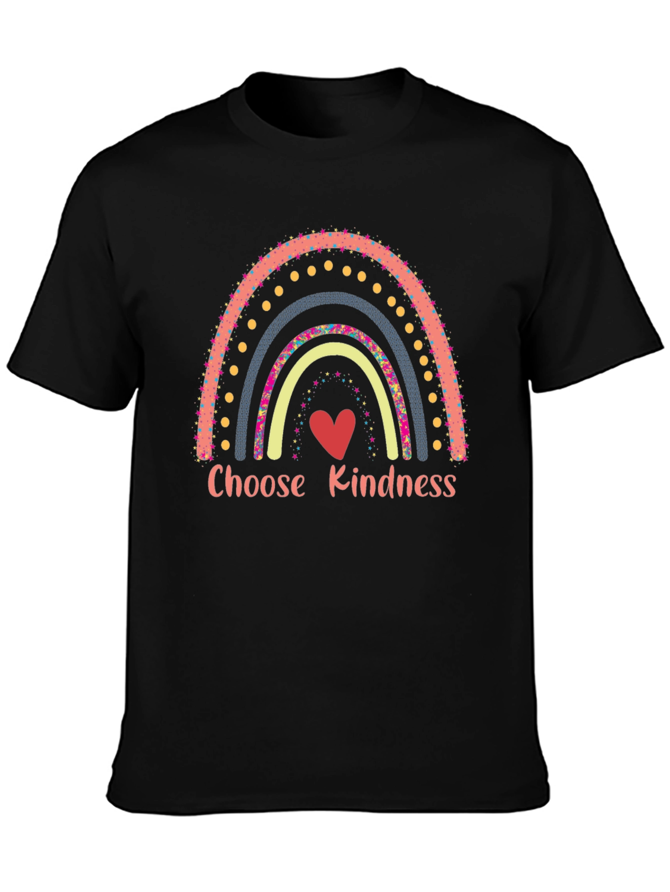 Black Choose Kindness Rainbow T-Shirt view 3