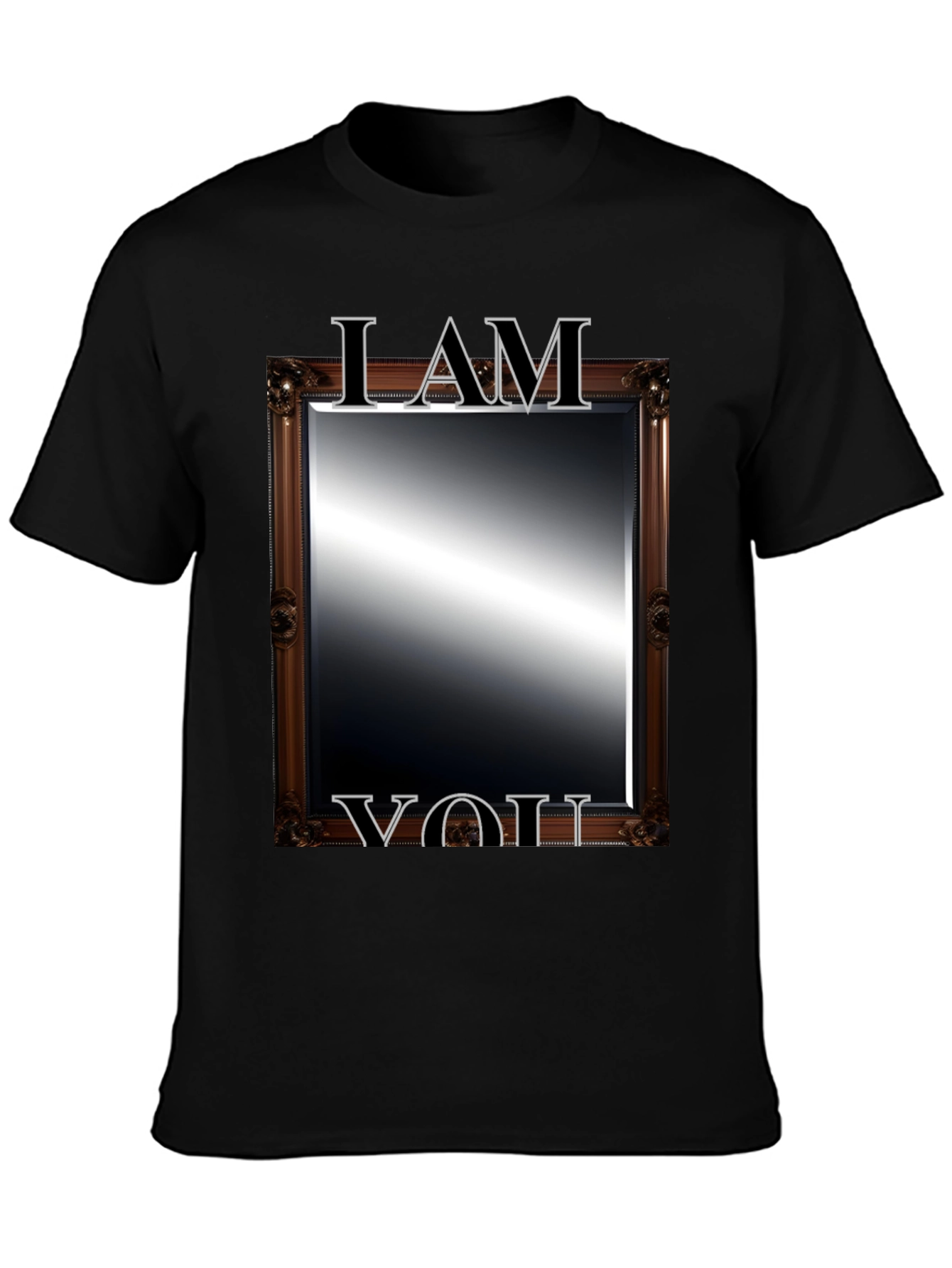 Black I AM YOU Mirror T-Shirt view 3