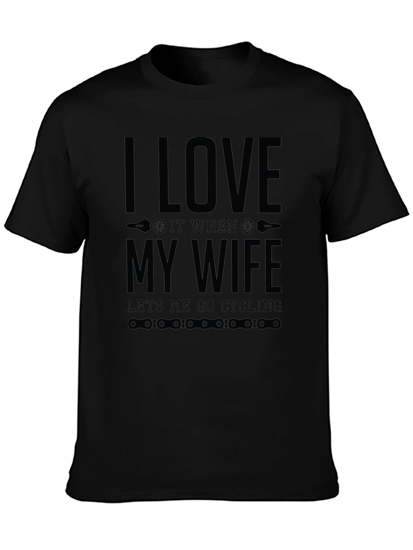 Black I Love My Wife Cycling T-Shirt view 3
