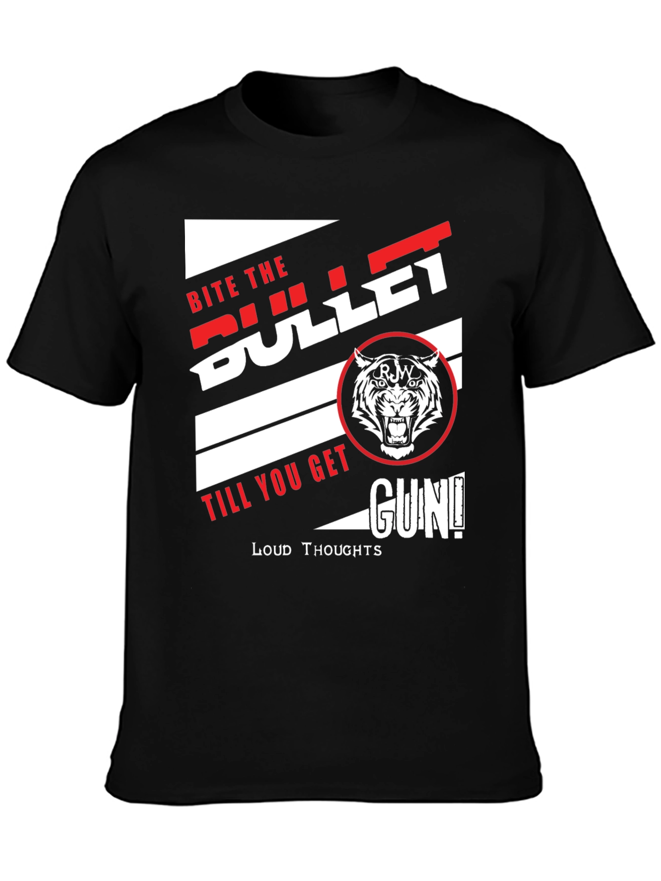 Black Bite the Bullet Graphic Print T-Shirt view 3