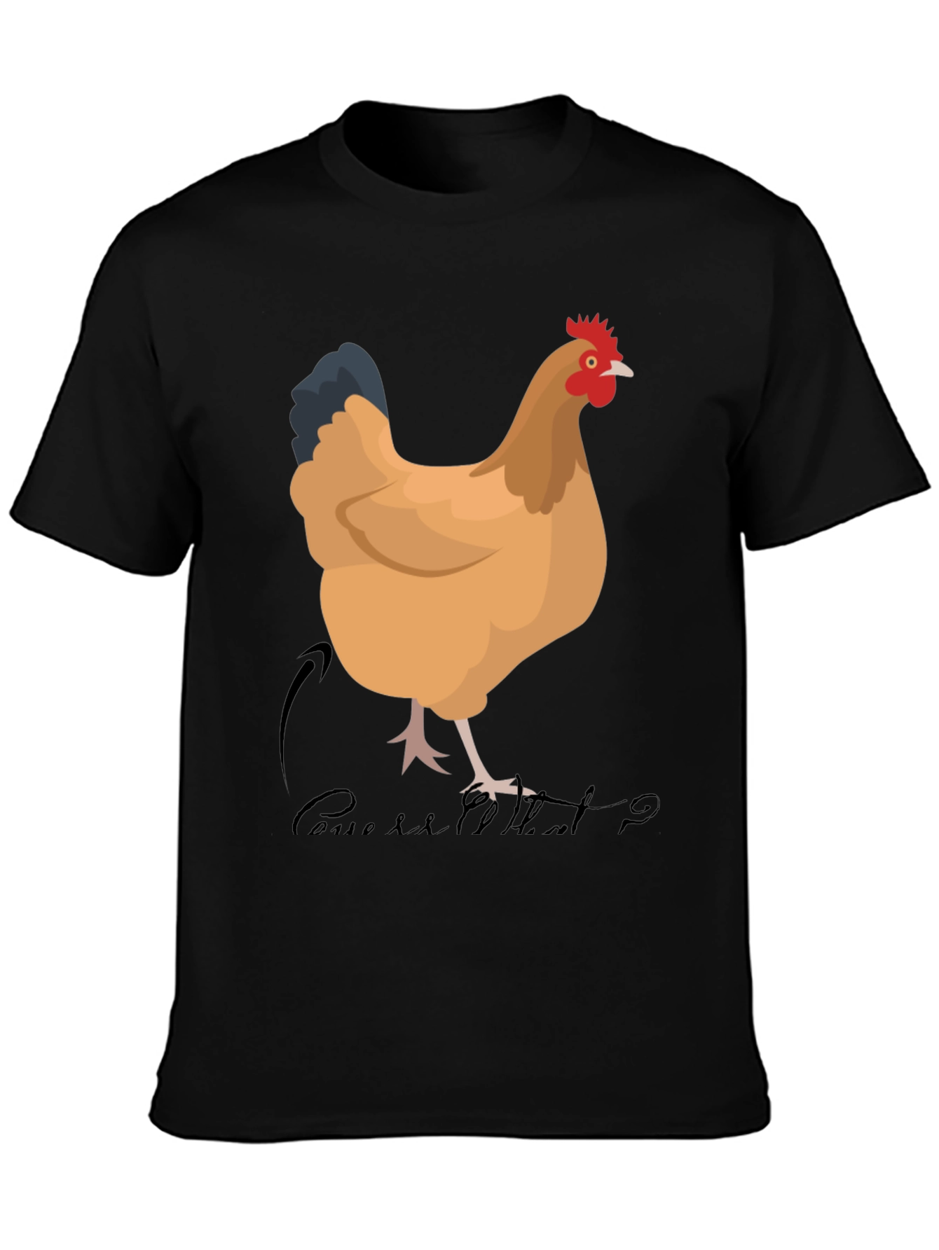 Black Funny Chicken T-Shirt - Guess What? view 3