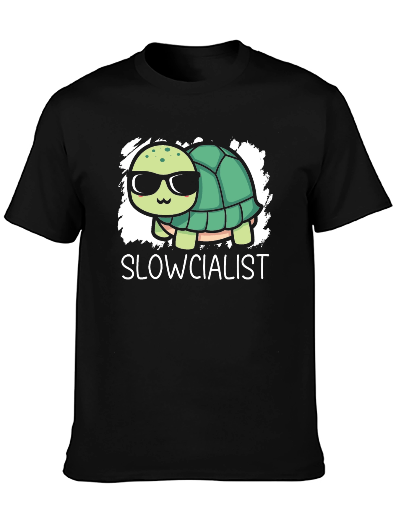 Black Slowcialist Turtle Graphic T-Shirt view 3