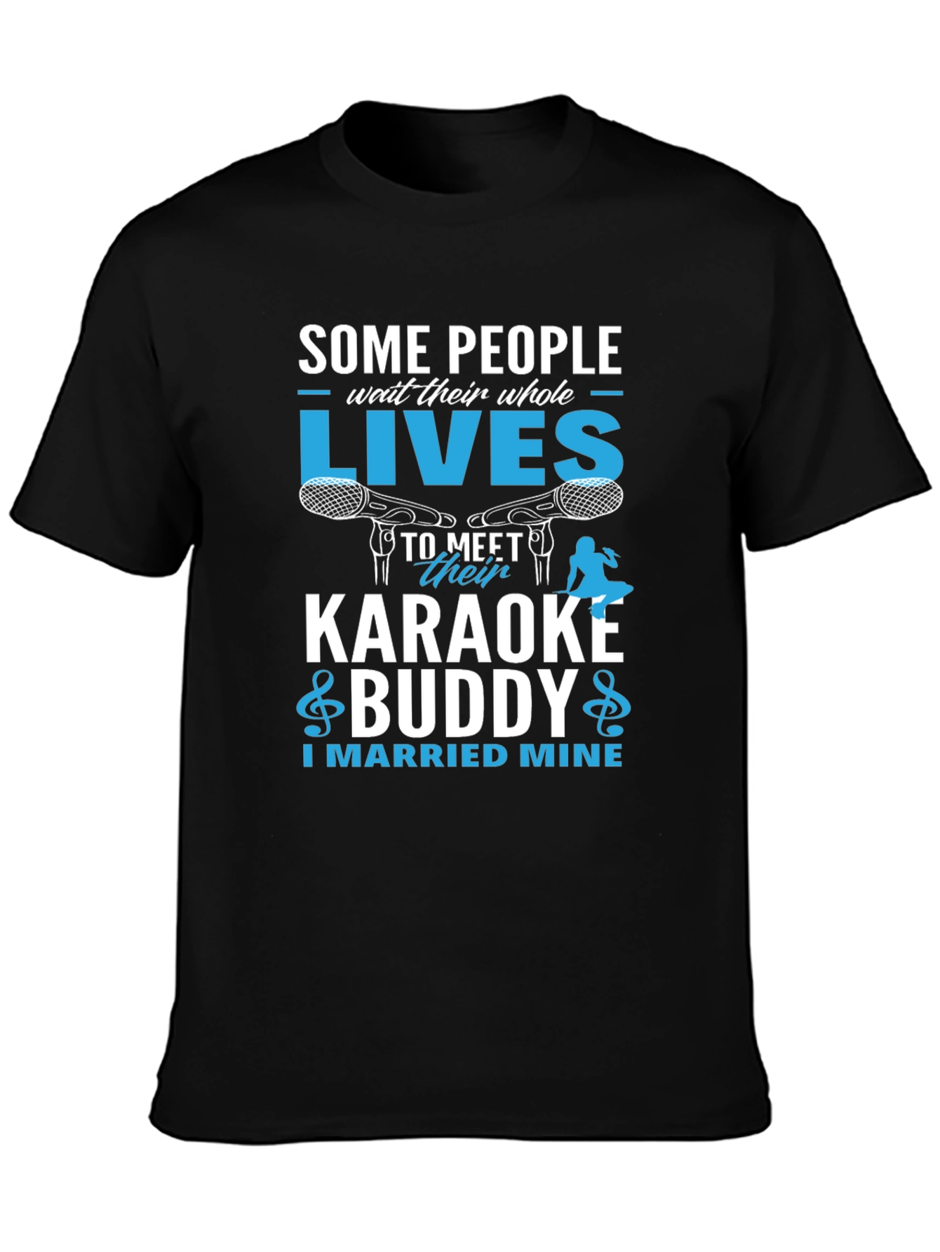 Black Karaoke Buddy T-Shirt - I Married Mine! view 3