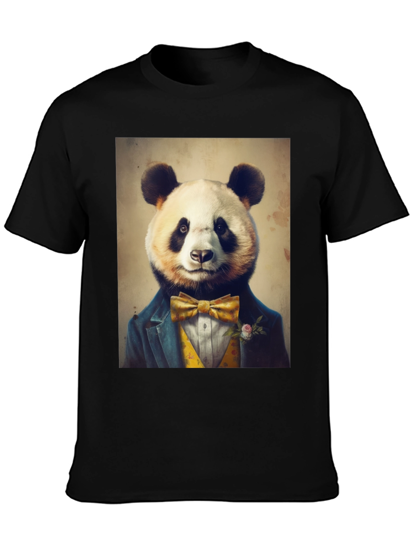 Black Panda Gentleman T-Shirt view 3