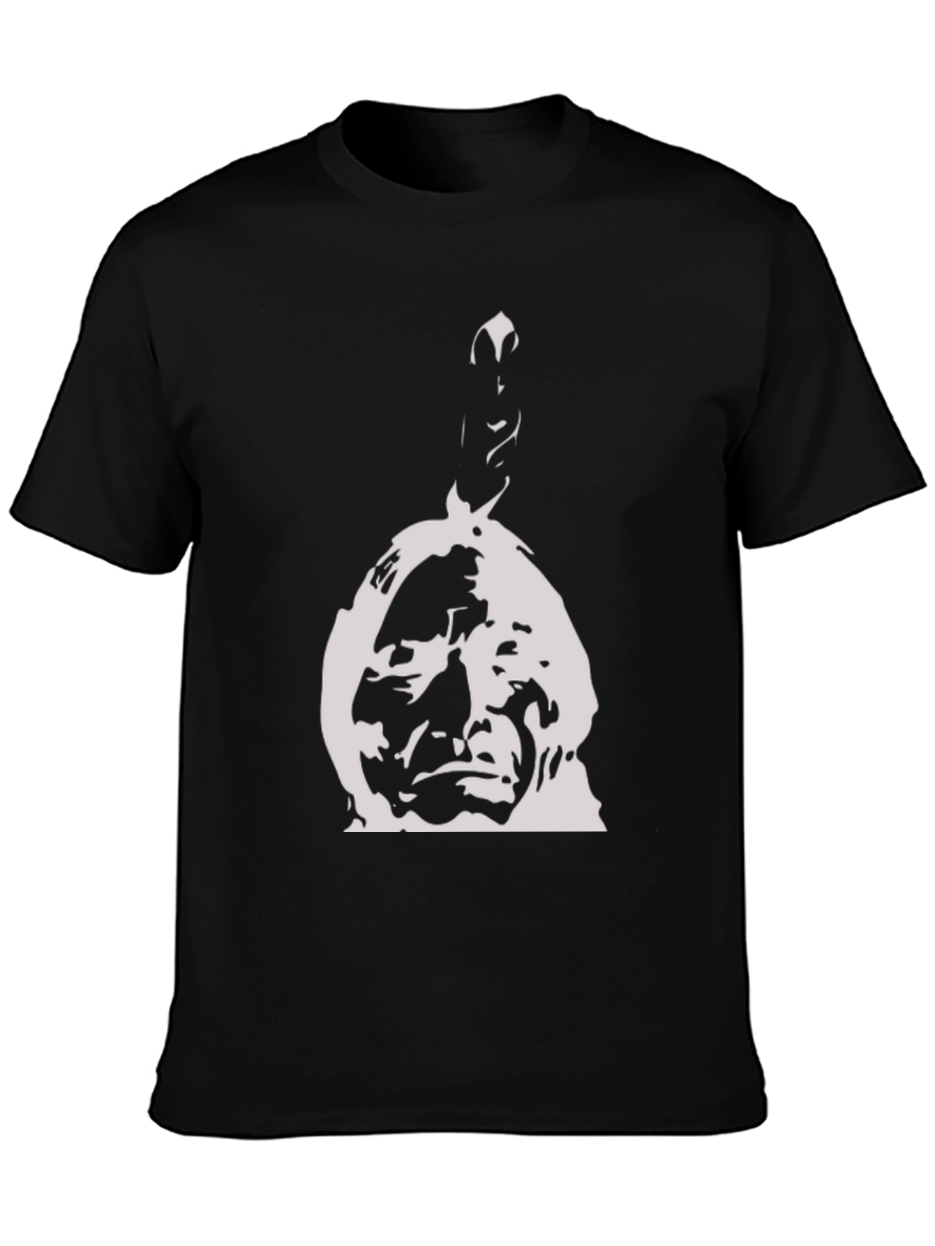 Black Native American Chief Graphic T-Shirt - Black view 3