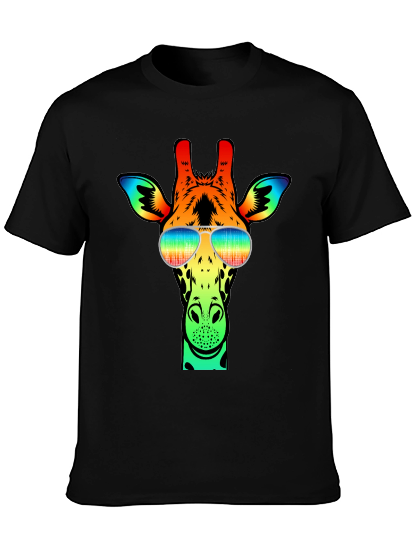 Black Cool Giraffe Graphic Tee view 3
