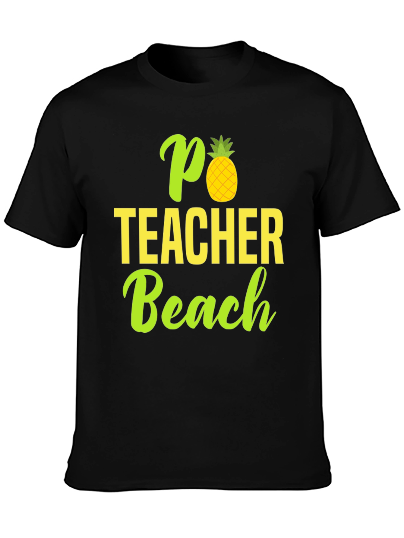 Black Pineapple Teacher Beach T-Shirt - Summer Ready! view 3