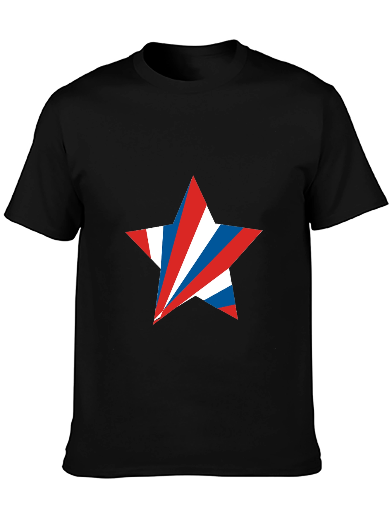 Black Patriotic Star Graphic Tee - Black view 3