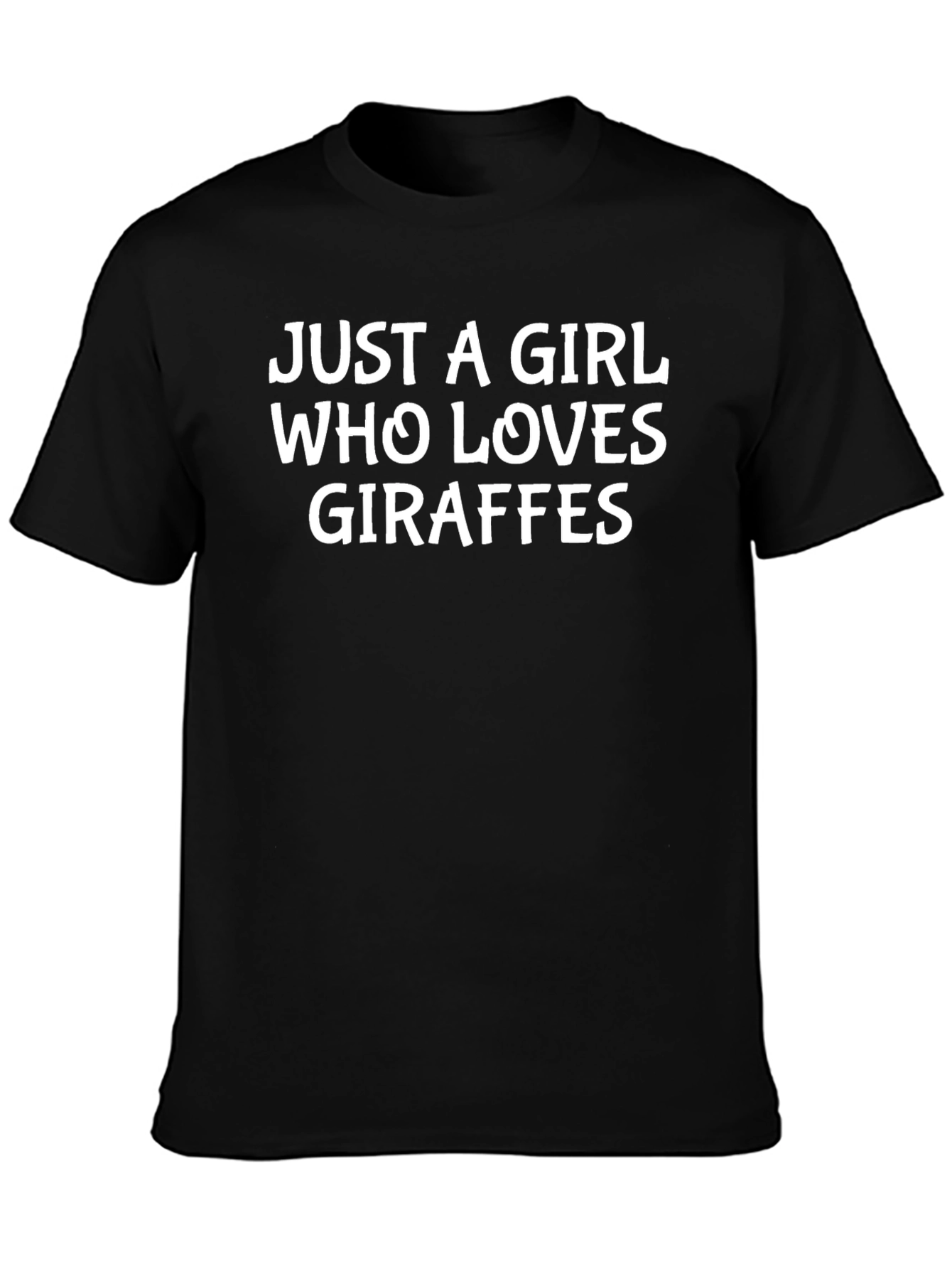Black Giraffe Lover's T-Shirt - Just A Girl Who Loves Giraffes view 3
