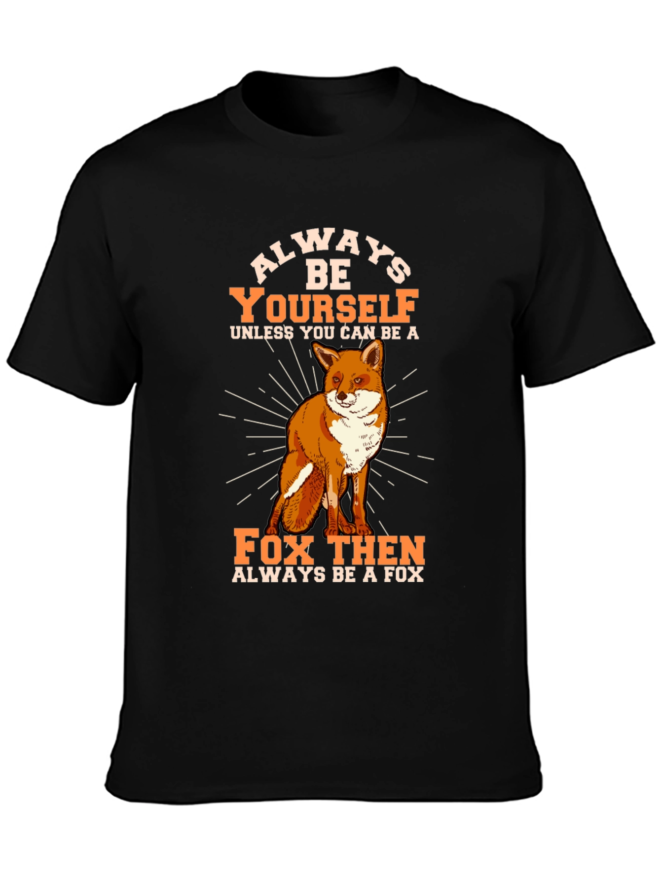 Black Always Be Yourself Fox Graphic Tee - Black view 3