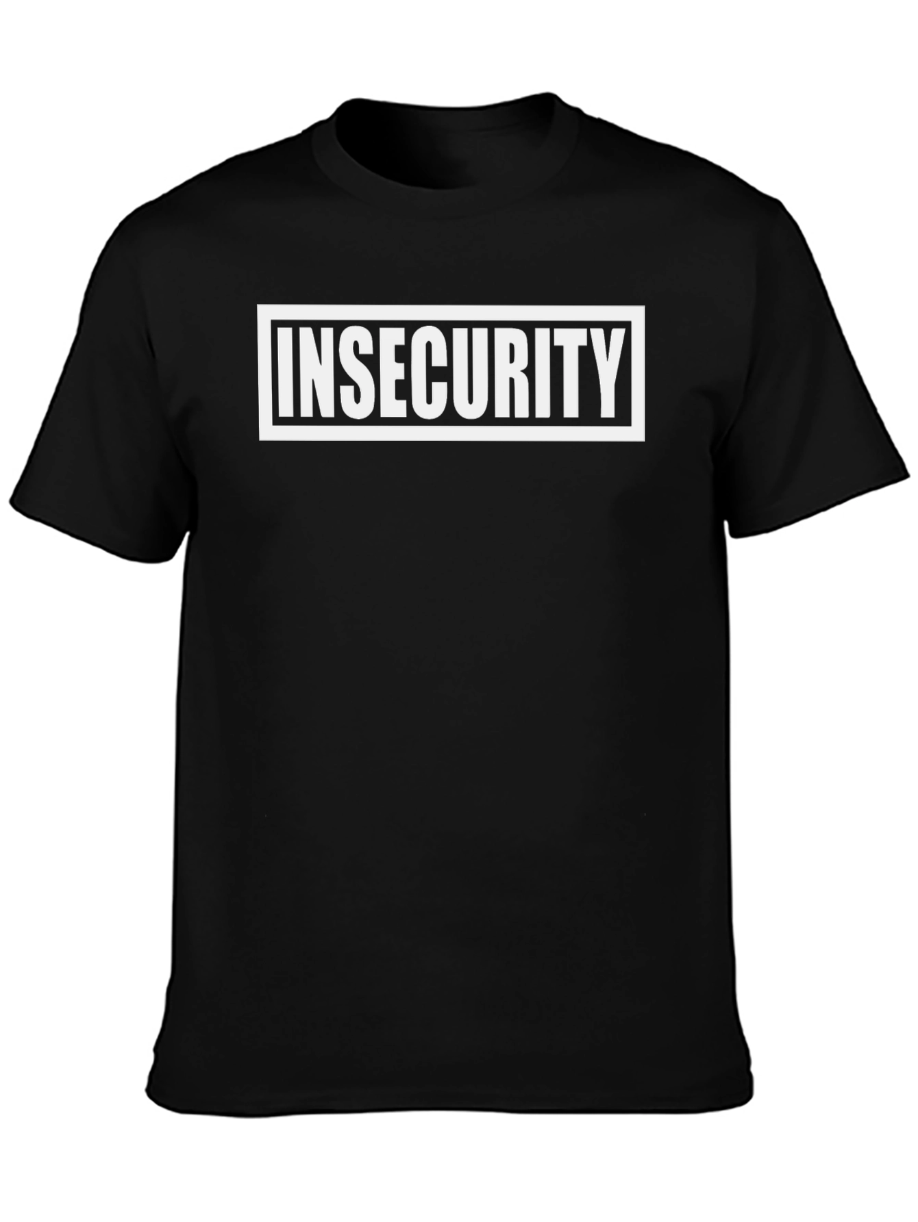Black Insecurity Graphic Tee - Black Crew Neck Casual Shirt view 3