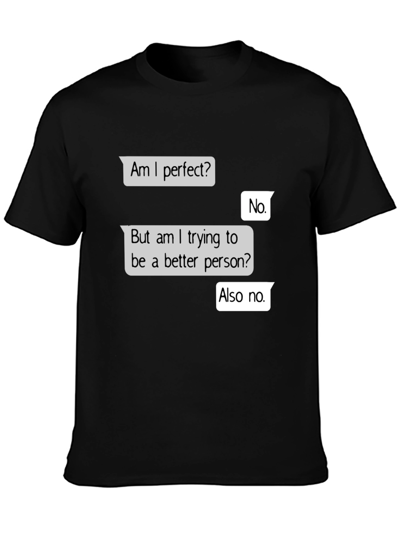Black Funny 'Am I Perfect?' Graphic T-Shirt view 3