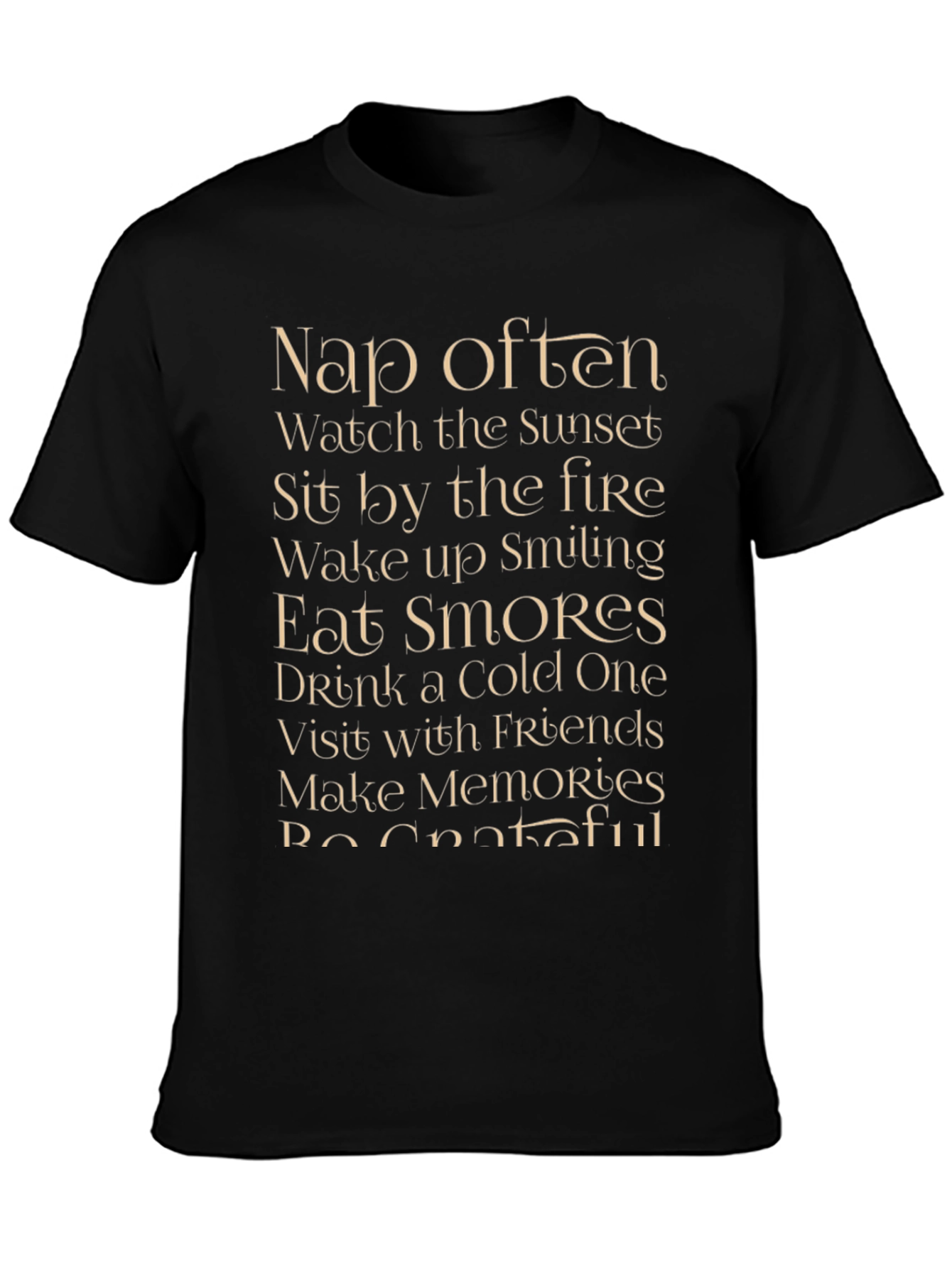 Black Nap Often Graphic Tee - Inspirational Relaxed Lifestyle Shirt view 3
