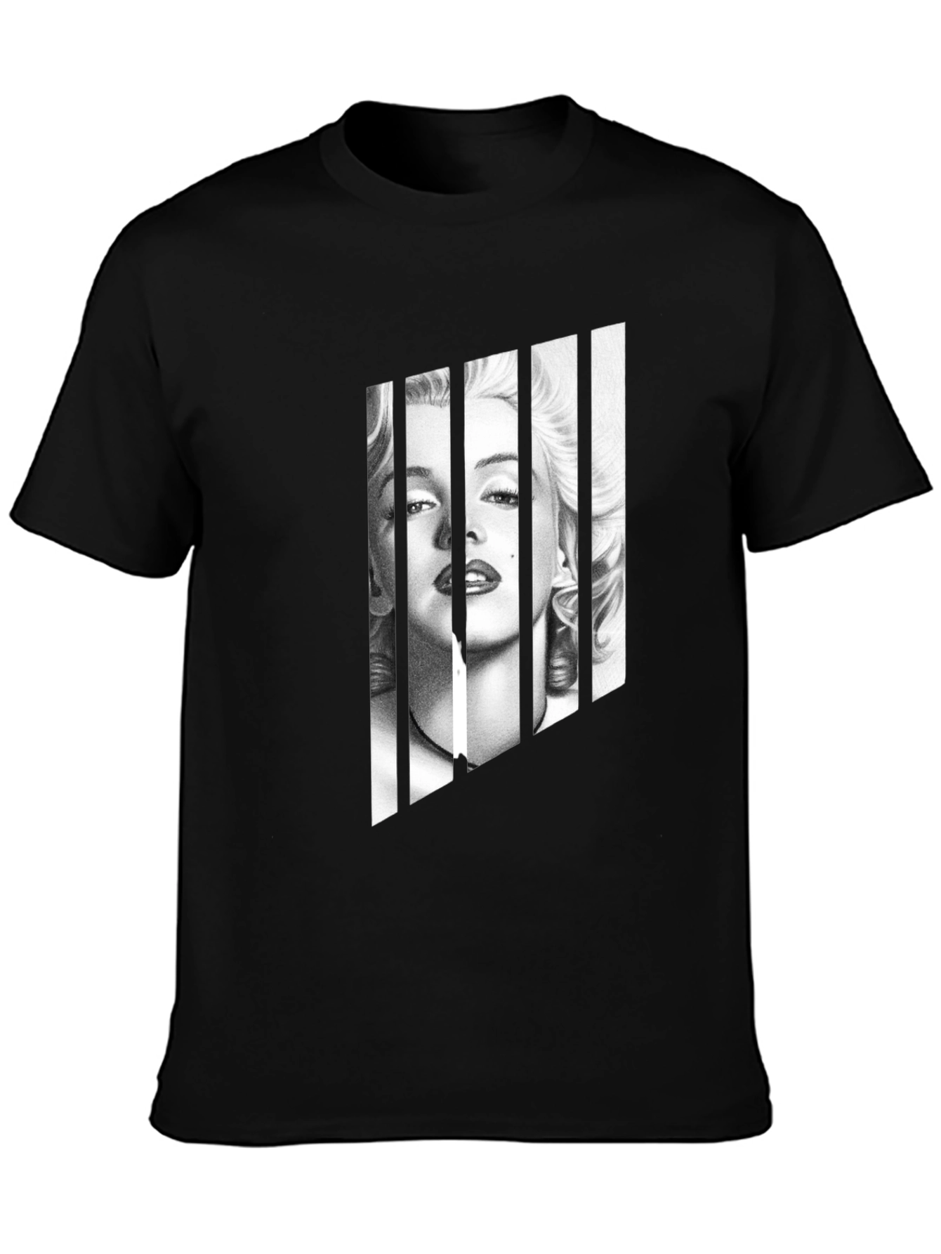 Black Marilyn Monroe Portrait Tee - Black Graphic T-Shirt view 3