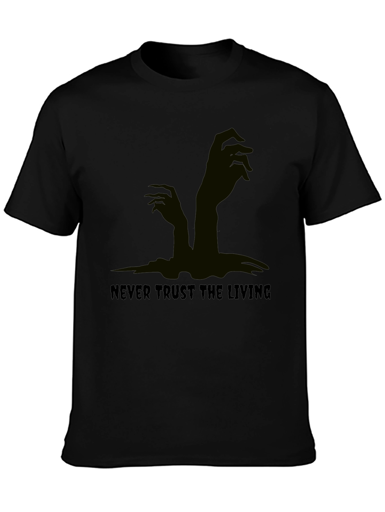 Black Never Trust the Living Black Graphic Tee view 3