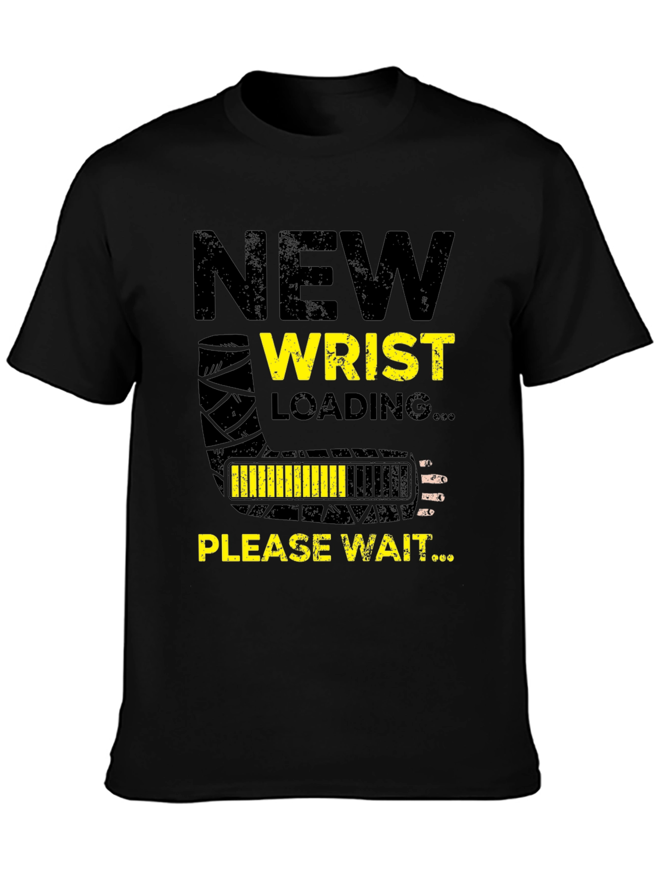 Black New Wrist Loading Funny Graphic T-Shirt view 3