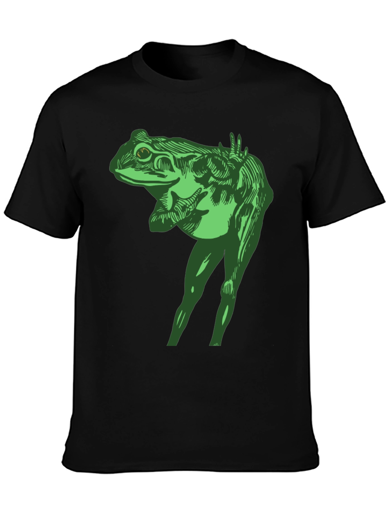 Black Frog With Legs Graphic T-Shirt view 3