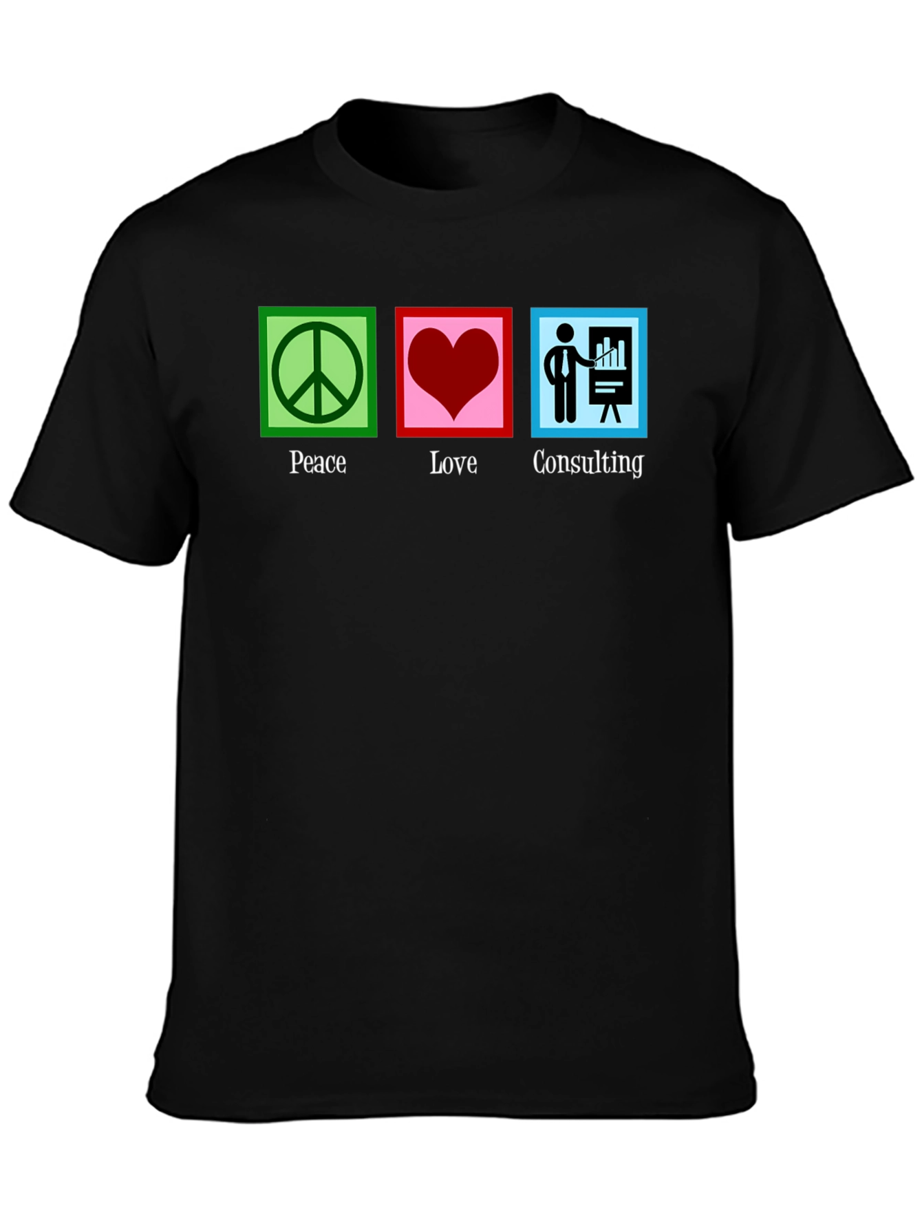 Black Peace Love Consulting Graphic T-Shirt view 3