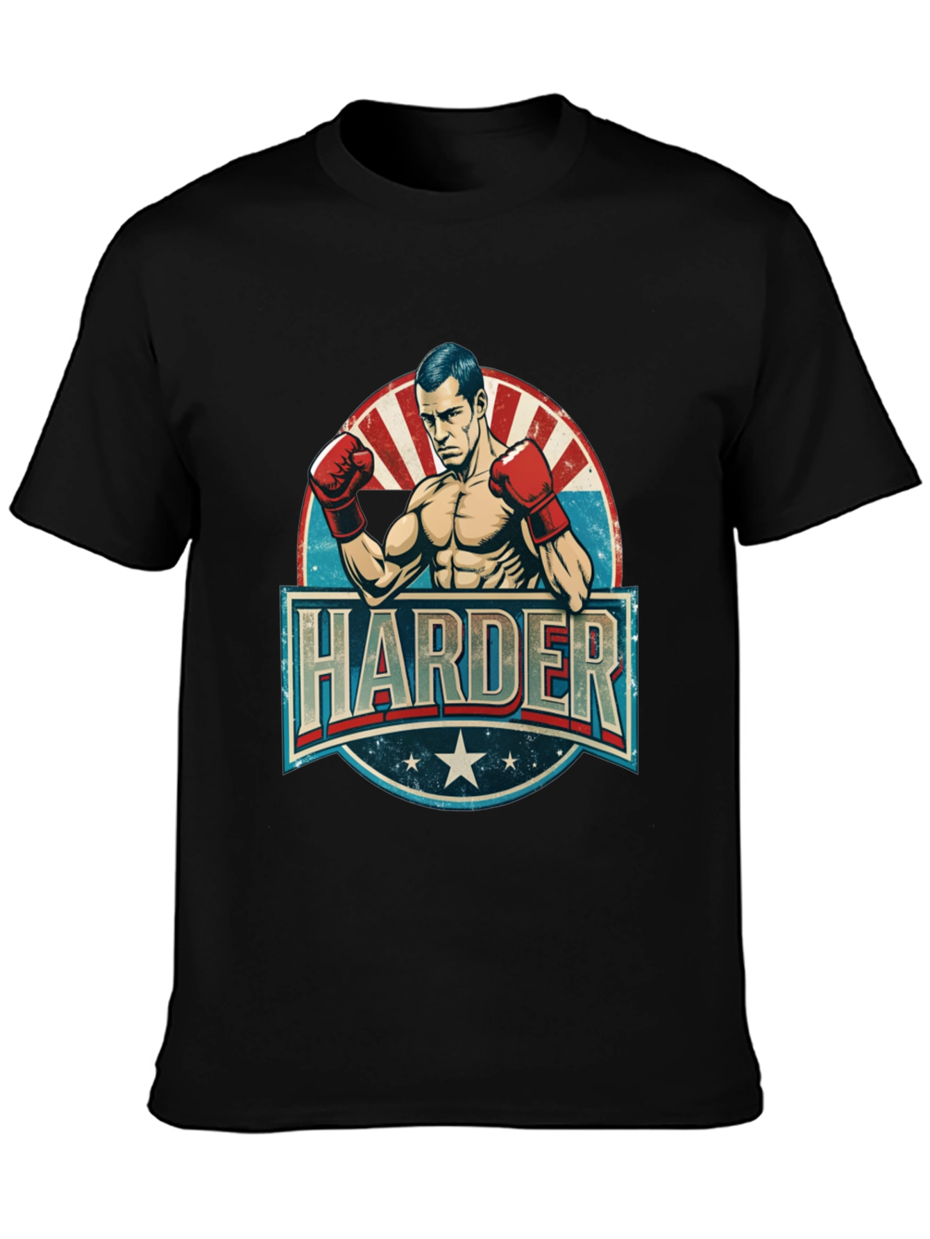 Black Harder Boxer Graphic T-Shirt view 3