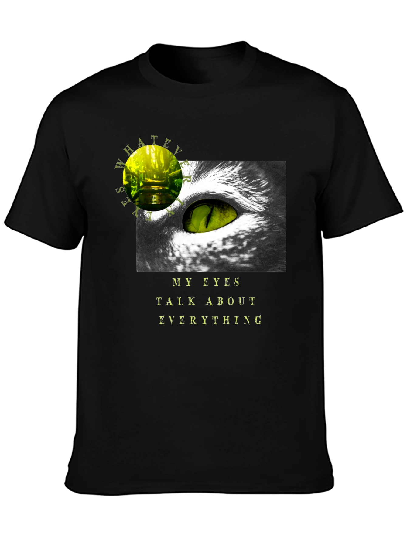 Black Expressive Eye Graphic Tee view 3