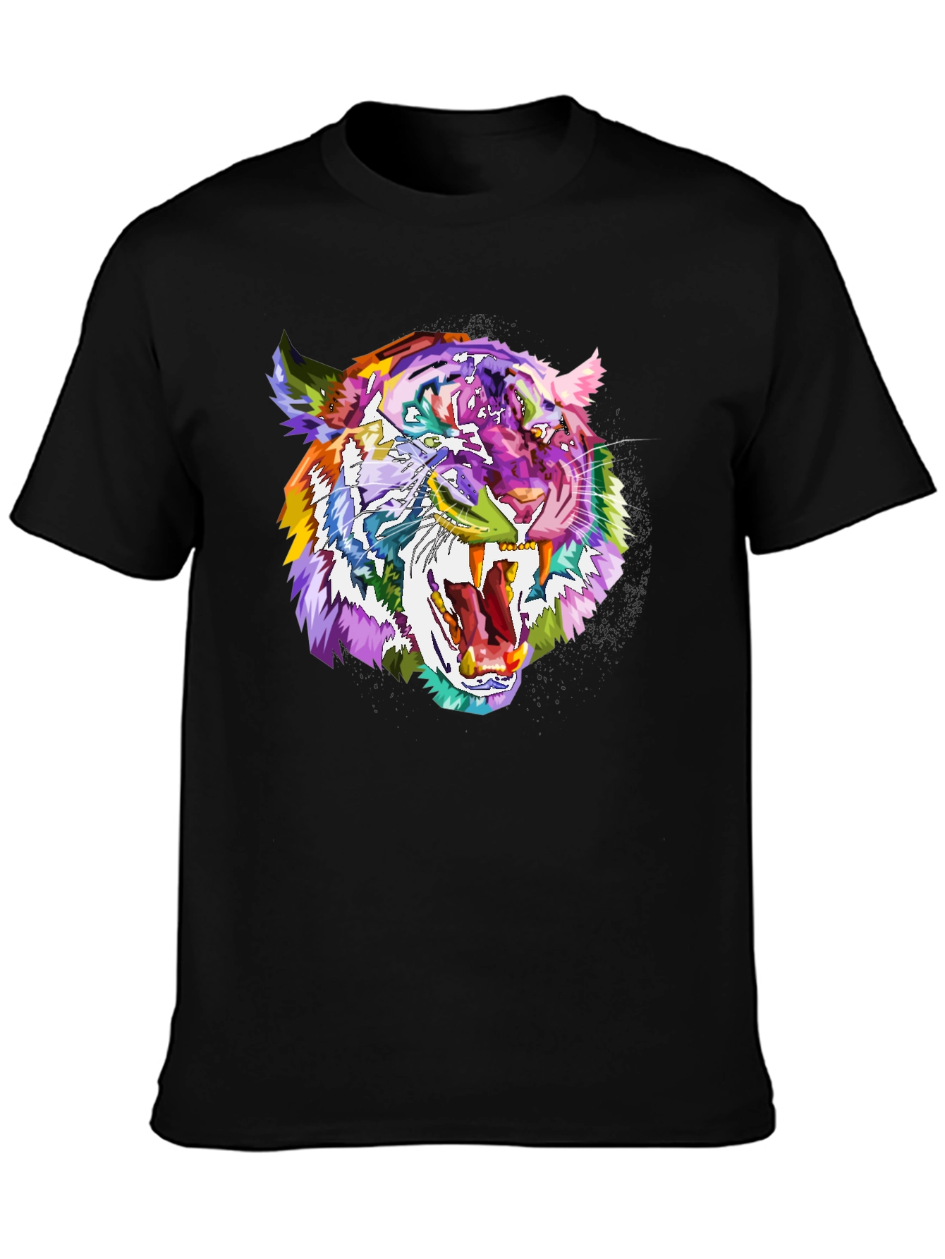 Black Vibrant Tiger Graphic Tee - Bold Animal Print Shirt view 3