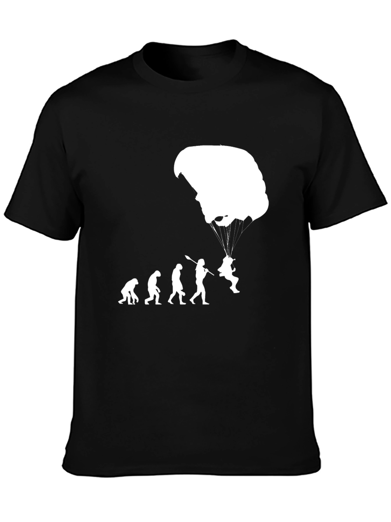 Black Evolution of Parachuting T-Shirt view 3