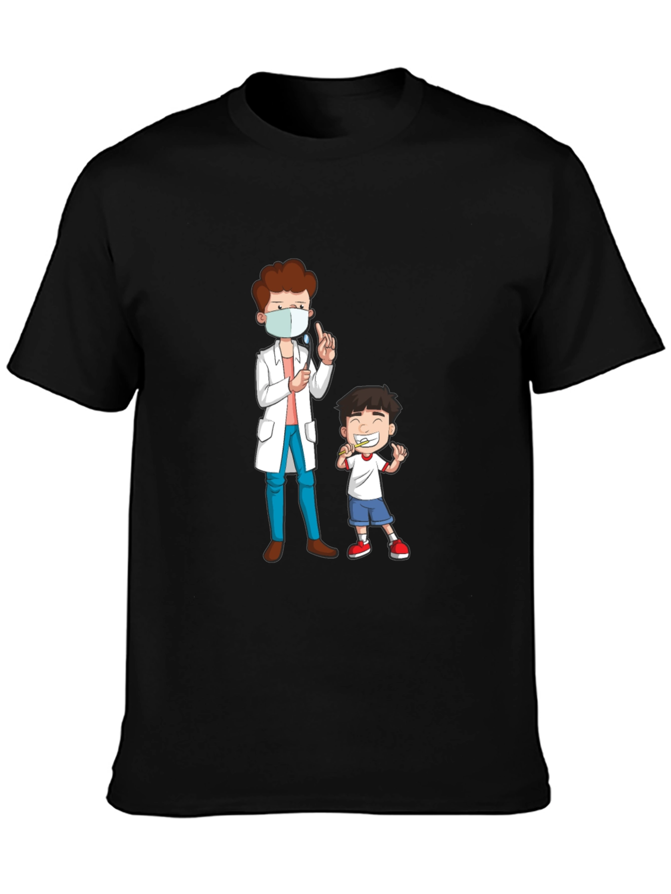 Black Dentist Visit Graphic Tee - Black Cotton T-Shirt view 3
