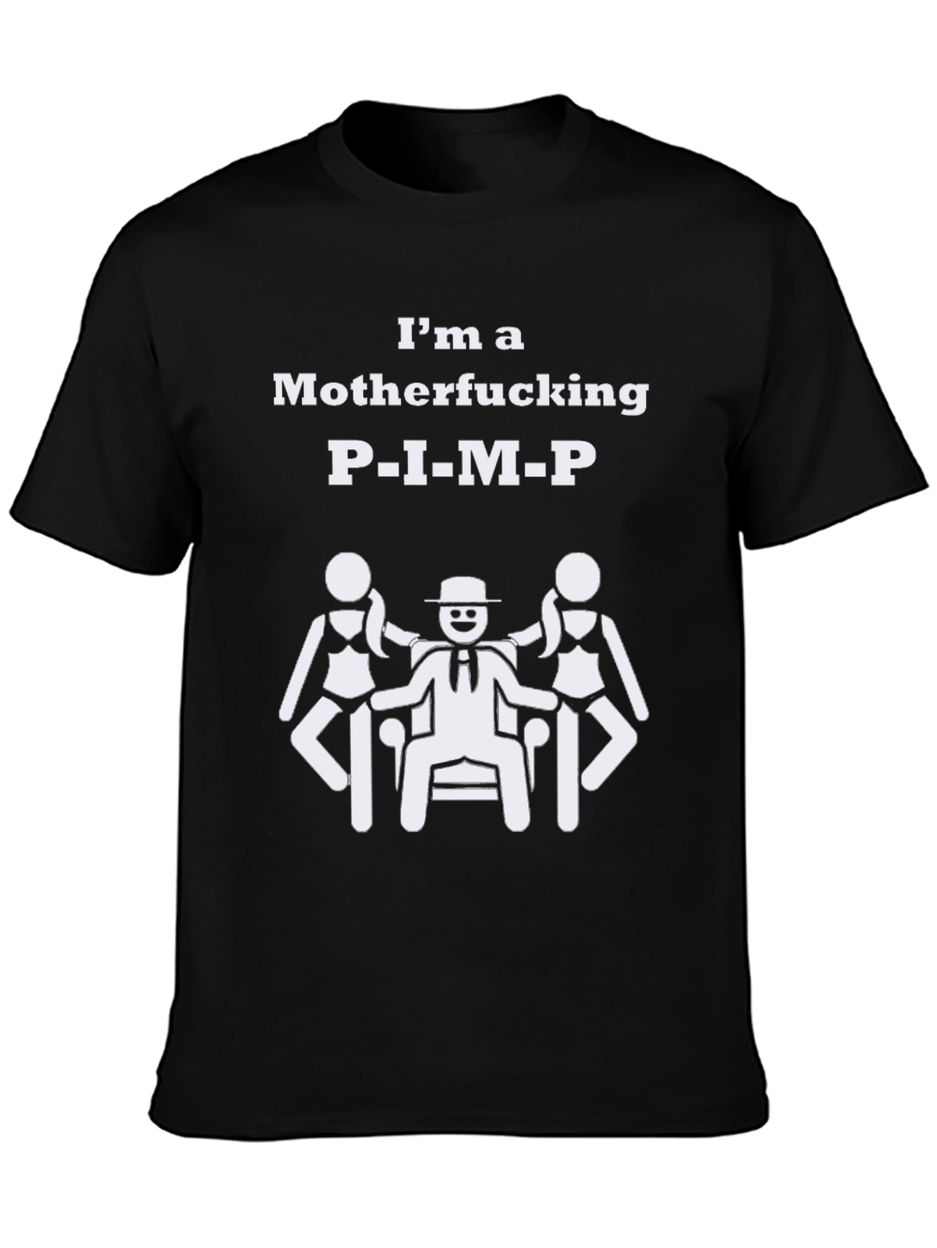 Black I'm a Motherf***ing P.I.M.P. T-Shirt view 3
