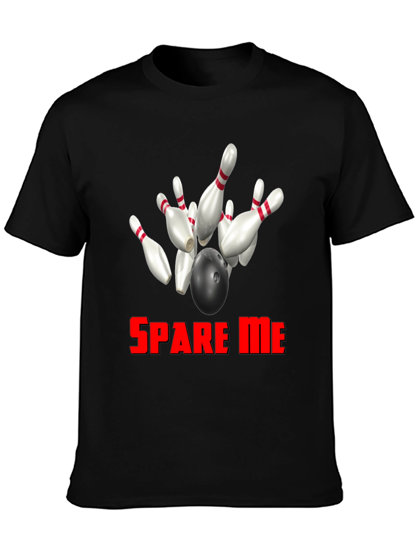 Black Spare Me Bowling T-Shirt view 3