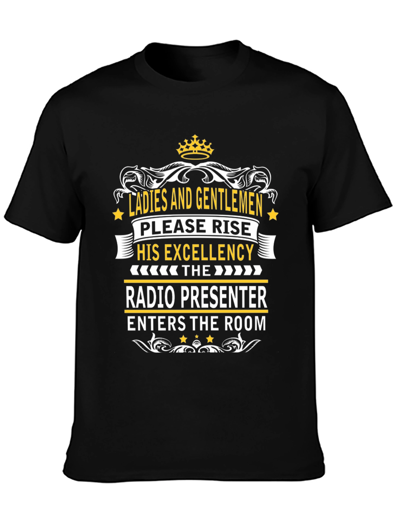 Black Radio Presenter Tee - His Excellency T-Shirt view 3