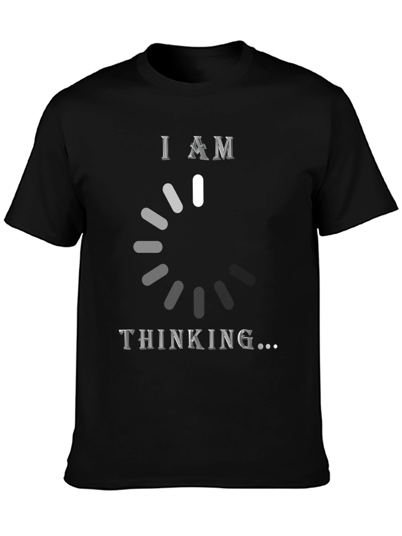 Black I Am Thinking T-Shirt - Funny Loading Brain Tee view 3