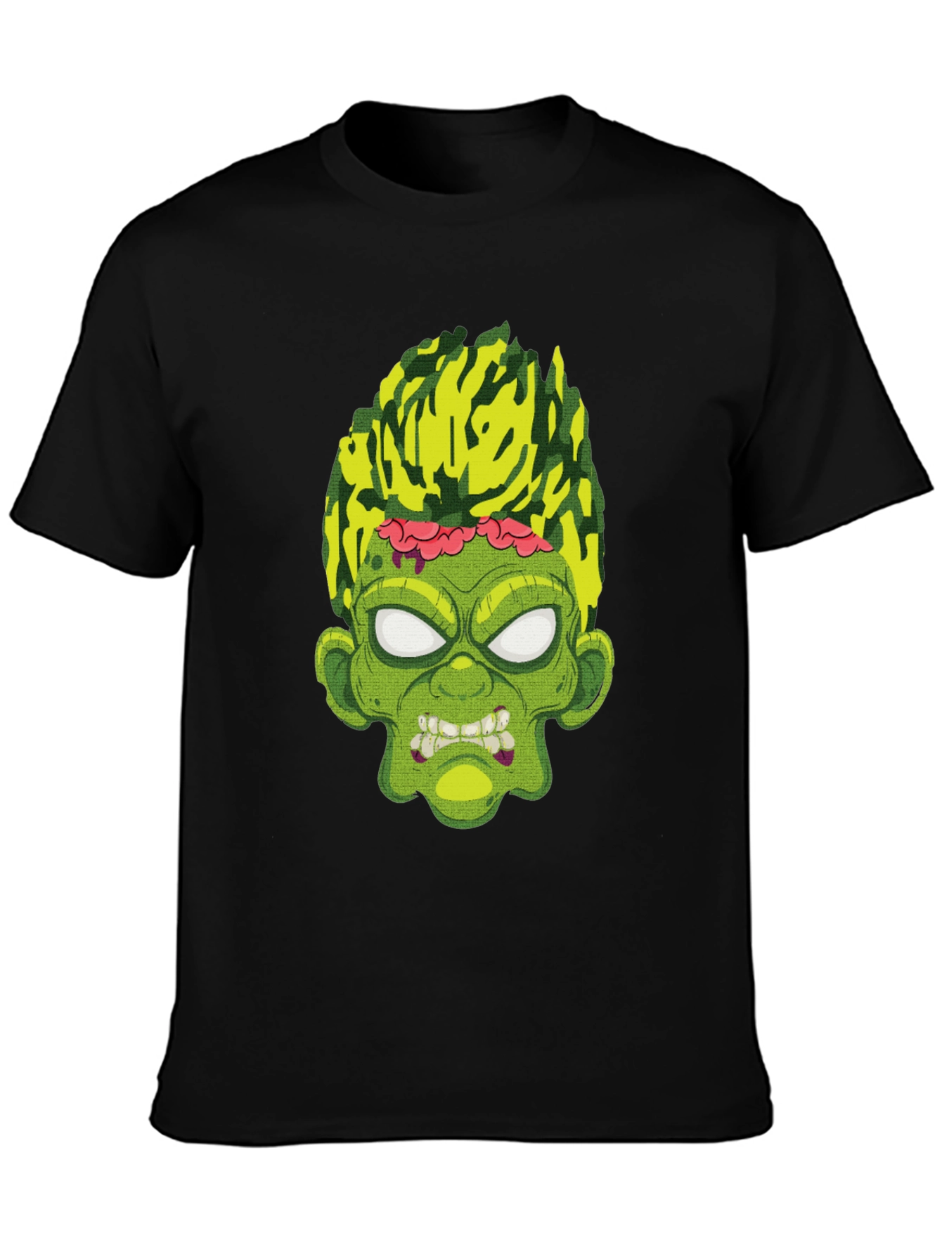 Zombie Face Graphic T-Shirt - Men's Black Tee - 3