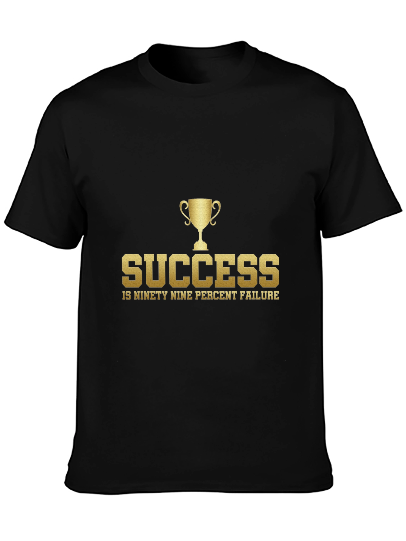 Black Success Quote Graphic Tee - Black Cotton Blend view 3
