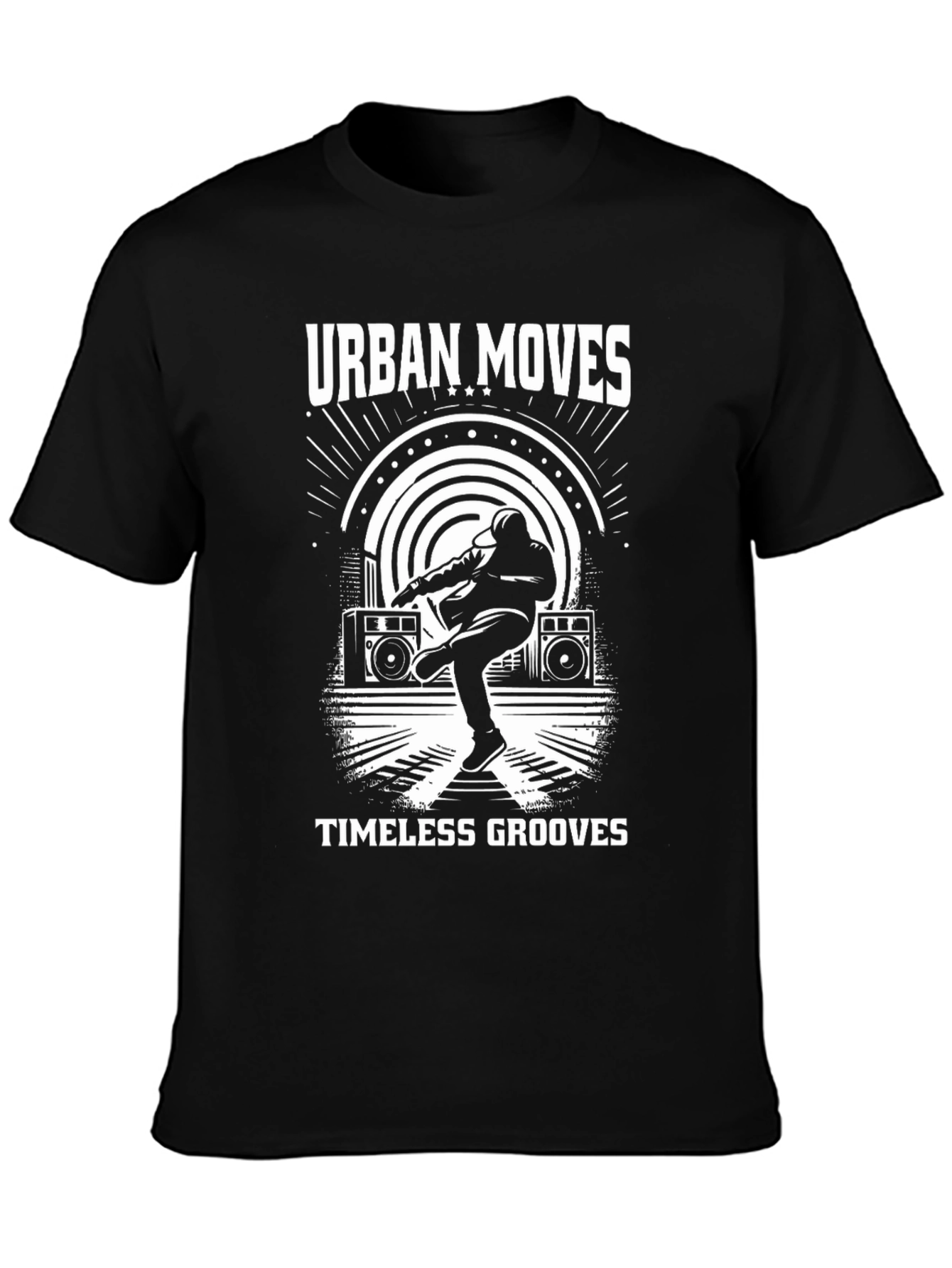 Black Urban Moves Black Graphic T-Shirt view 3