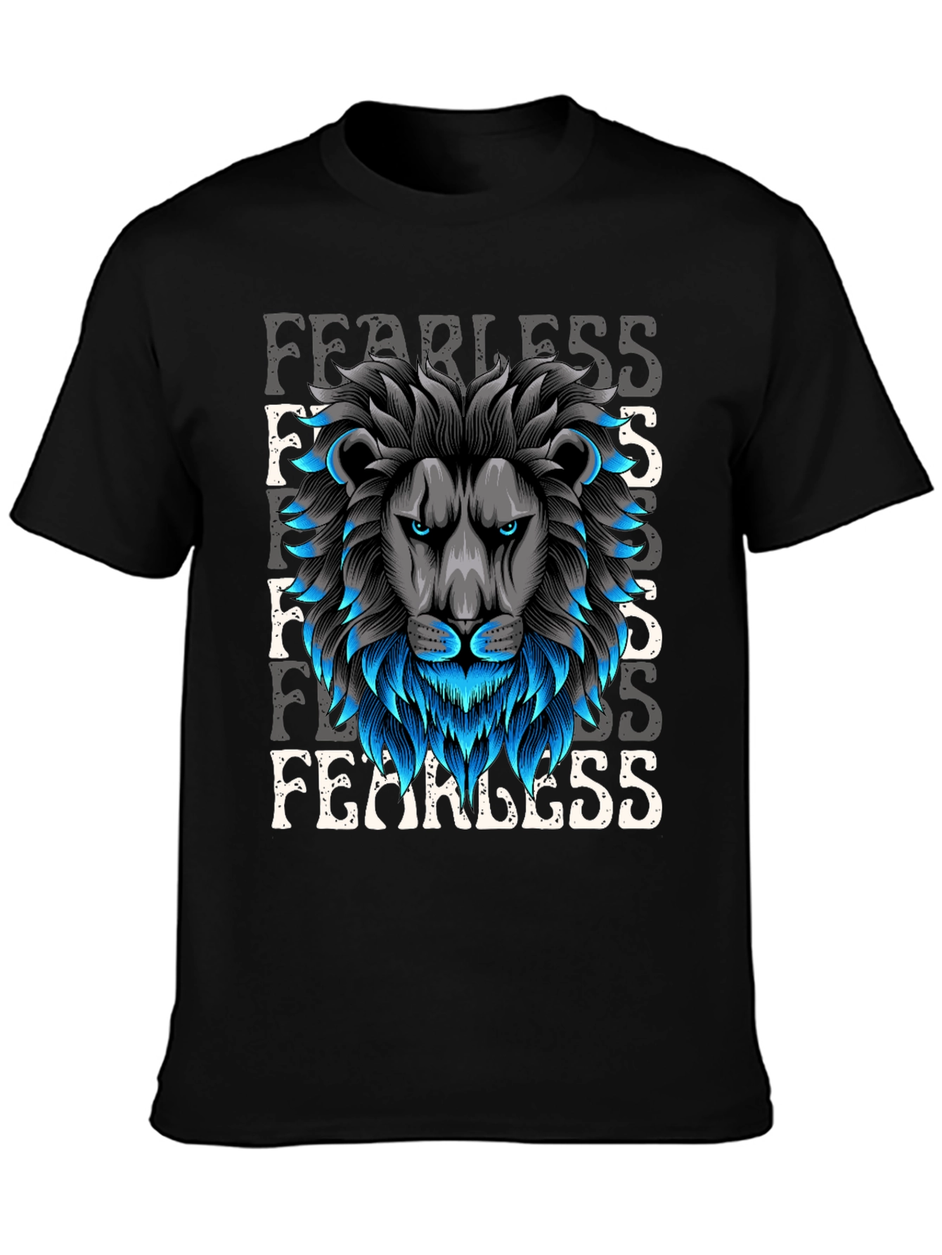 Black Fearless Lion Graphic Tee - Bold Style view 3