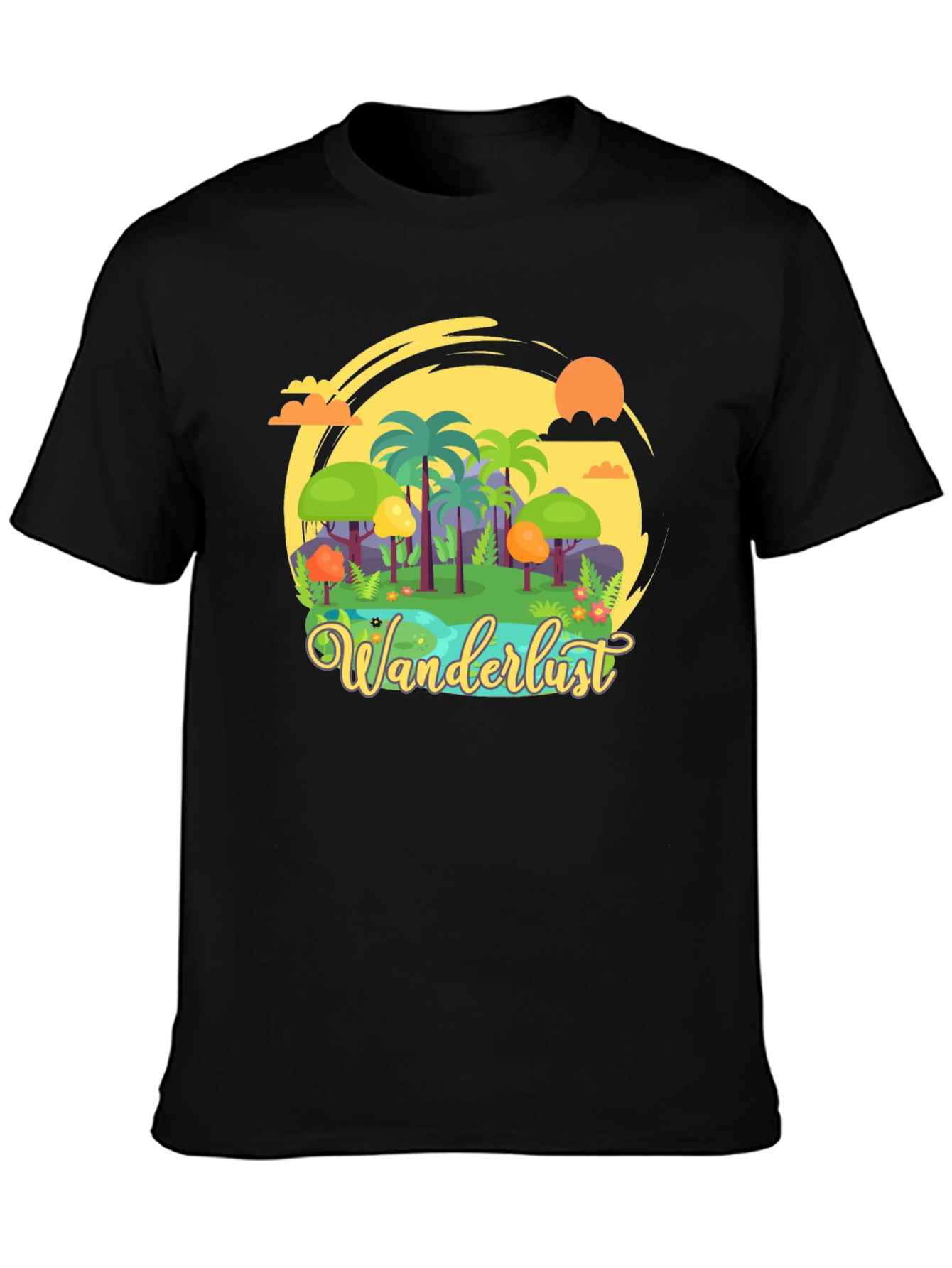 Black Wanderlust Graphic T-Shirt - Adventure Awaits! view 3