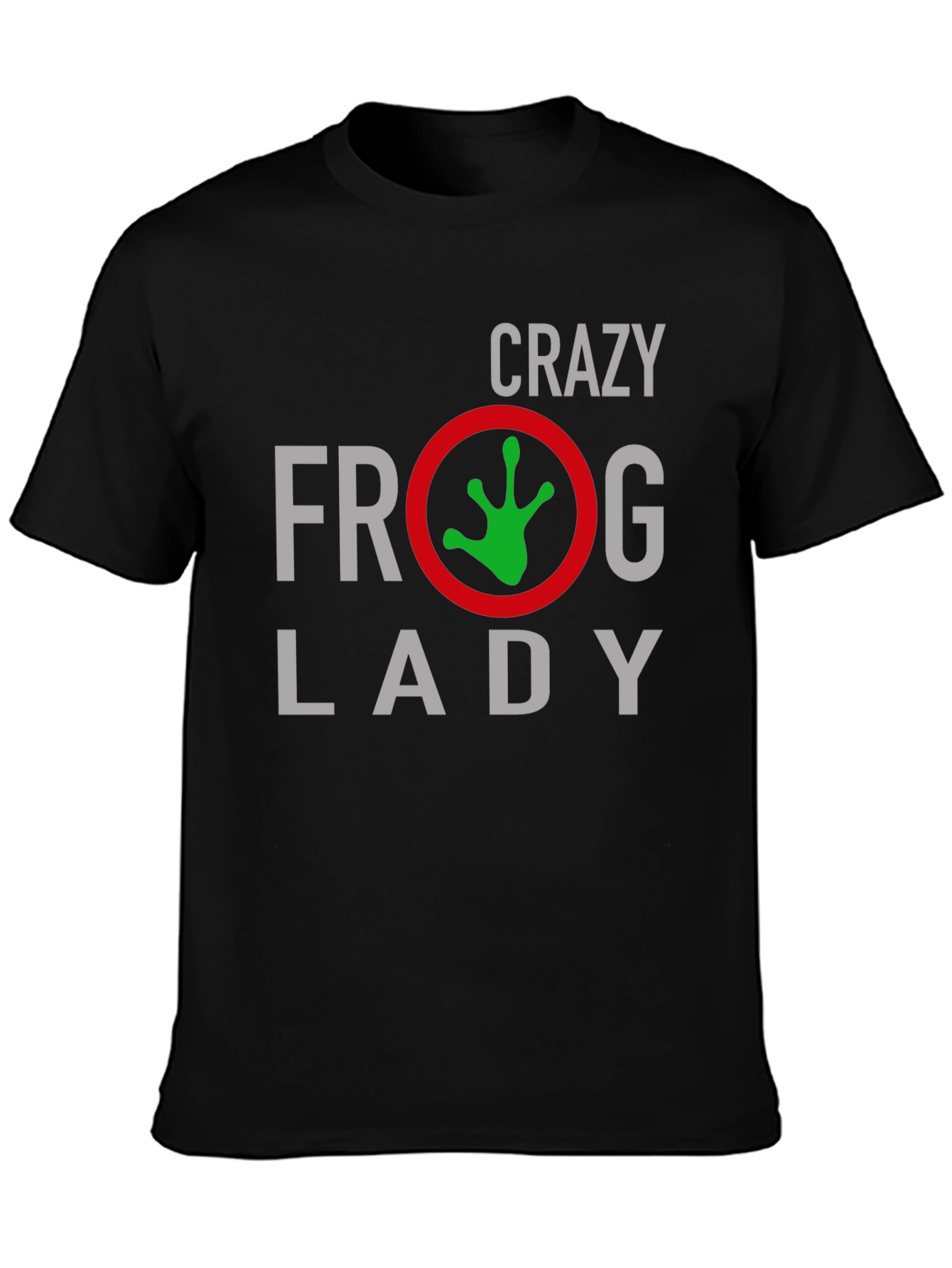 Black Crazy Frog Lady Graphic Tee - Black view 3