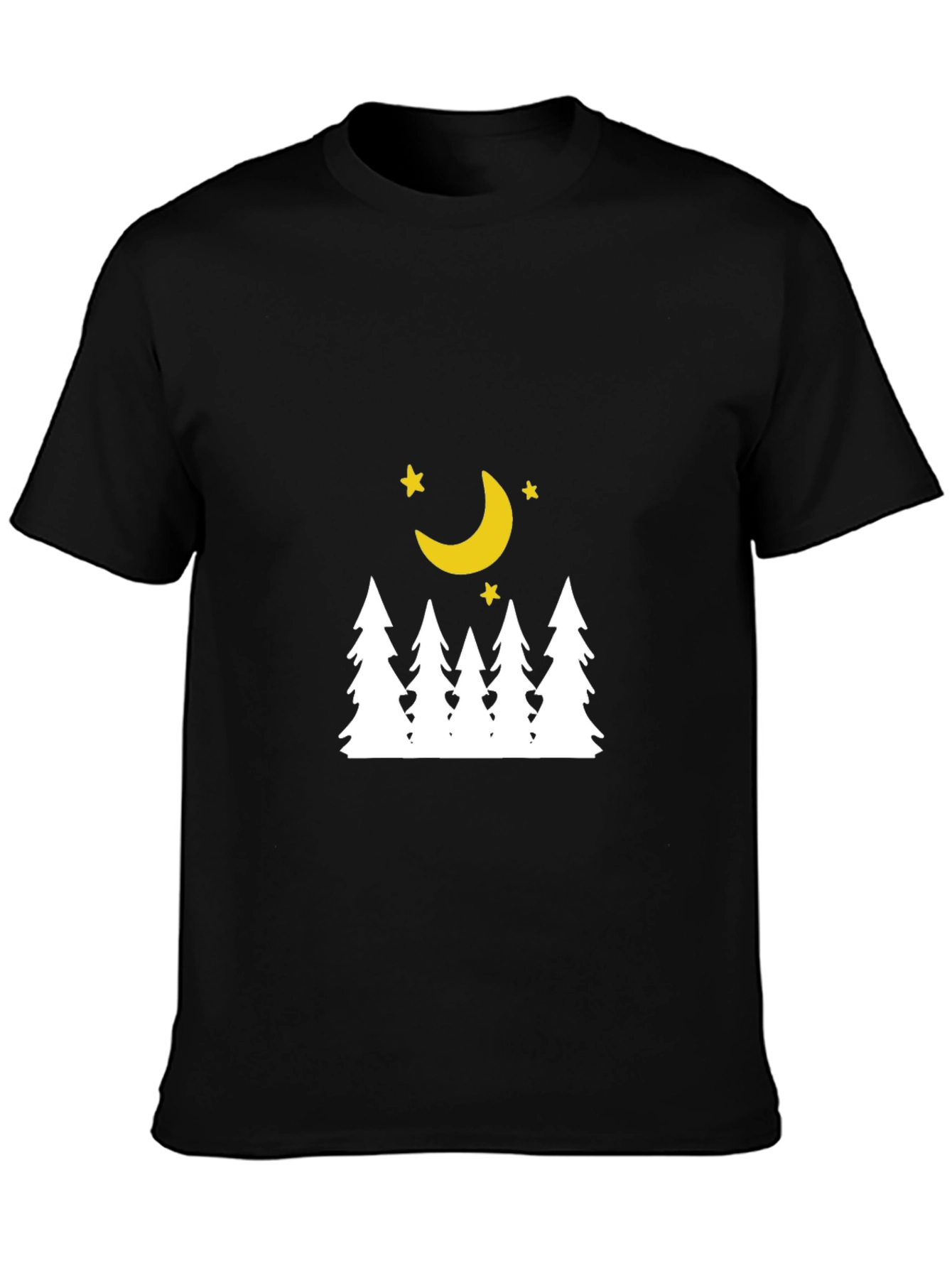 Black Nature Moon T-Shirt - Black Cotton Tee view 3