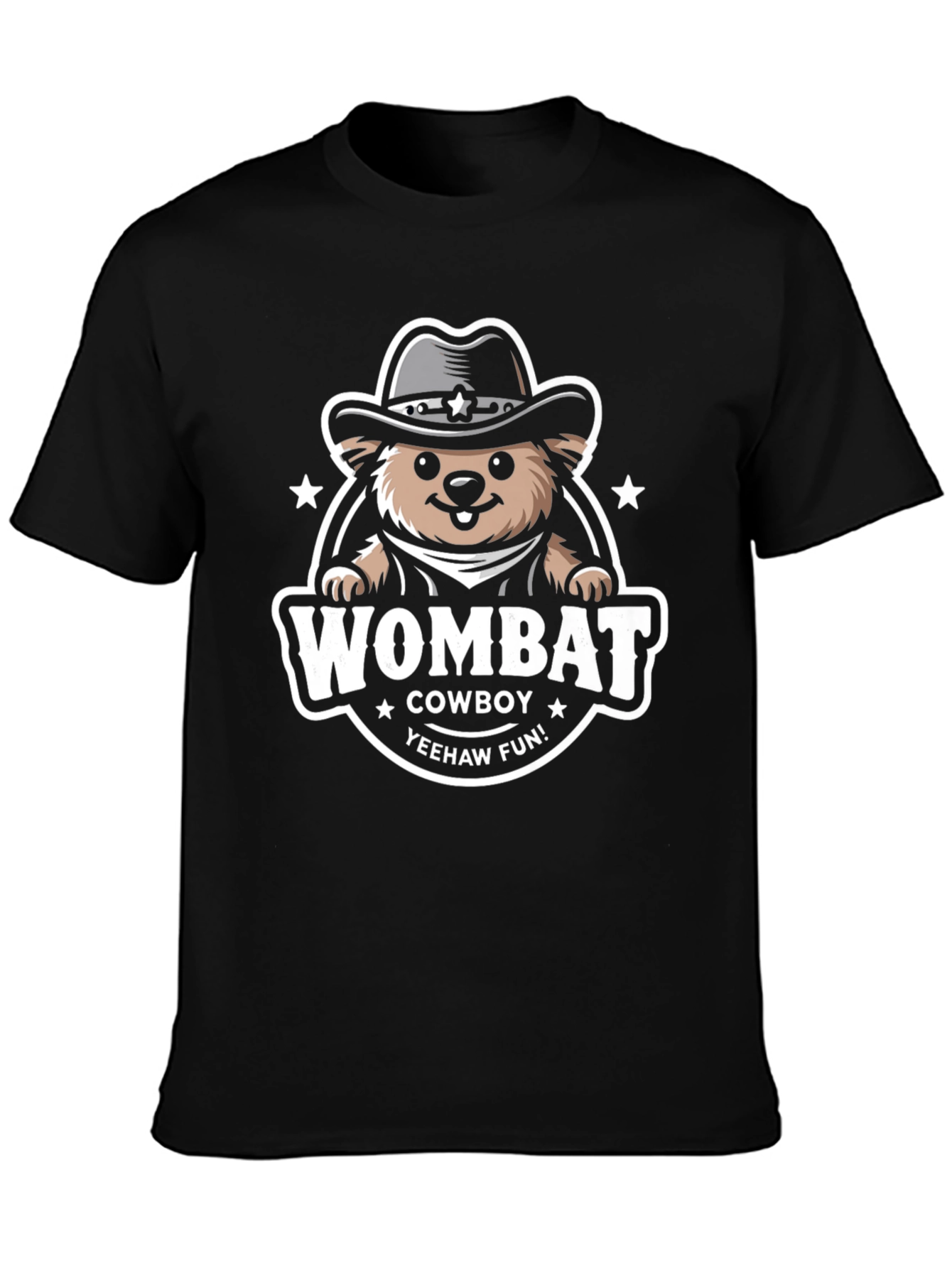 Black Wombat Cowboy T-Shirt - Yeehaw Fun! view 3