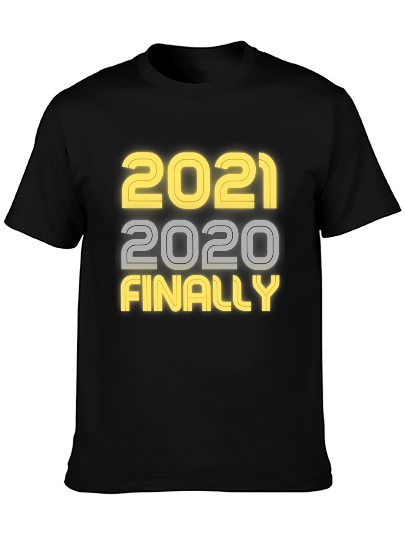Black 2021 Finally T-Shirt - Funny New Year's Tee view 3