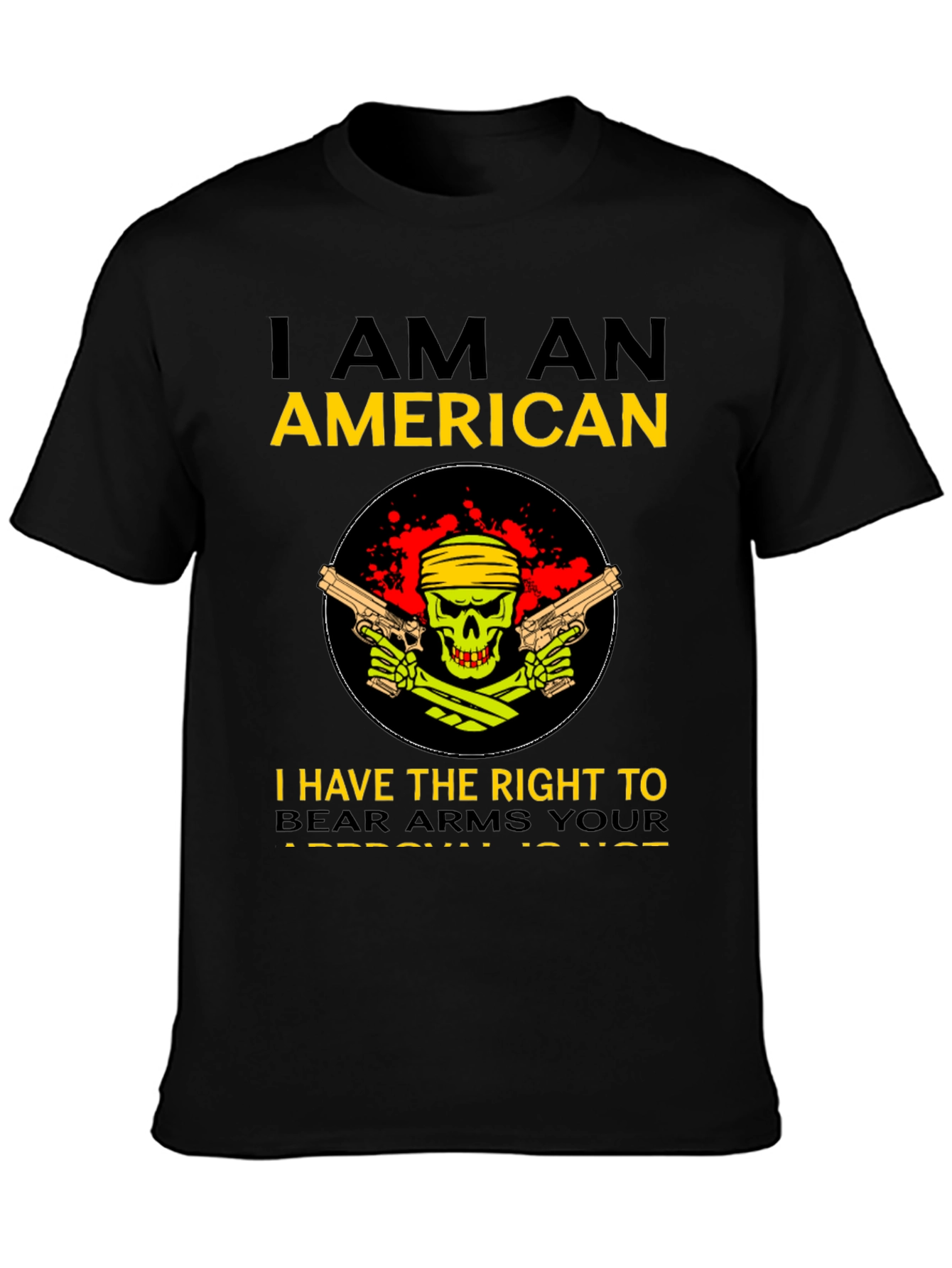 Black American Pride Graphic Tee - Right to Bear Arms view 3