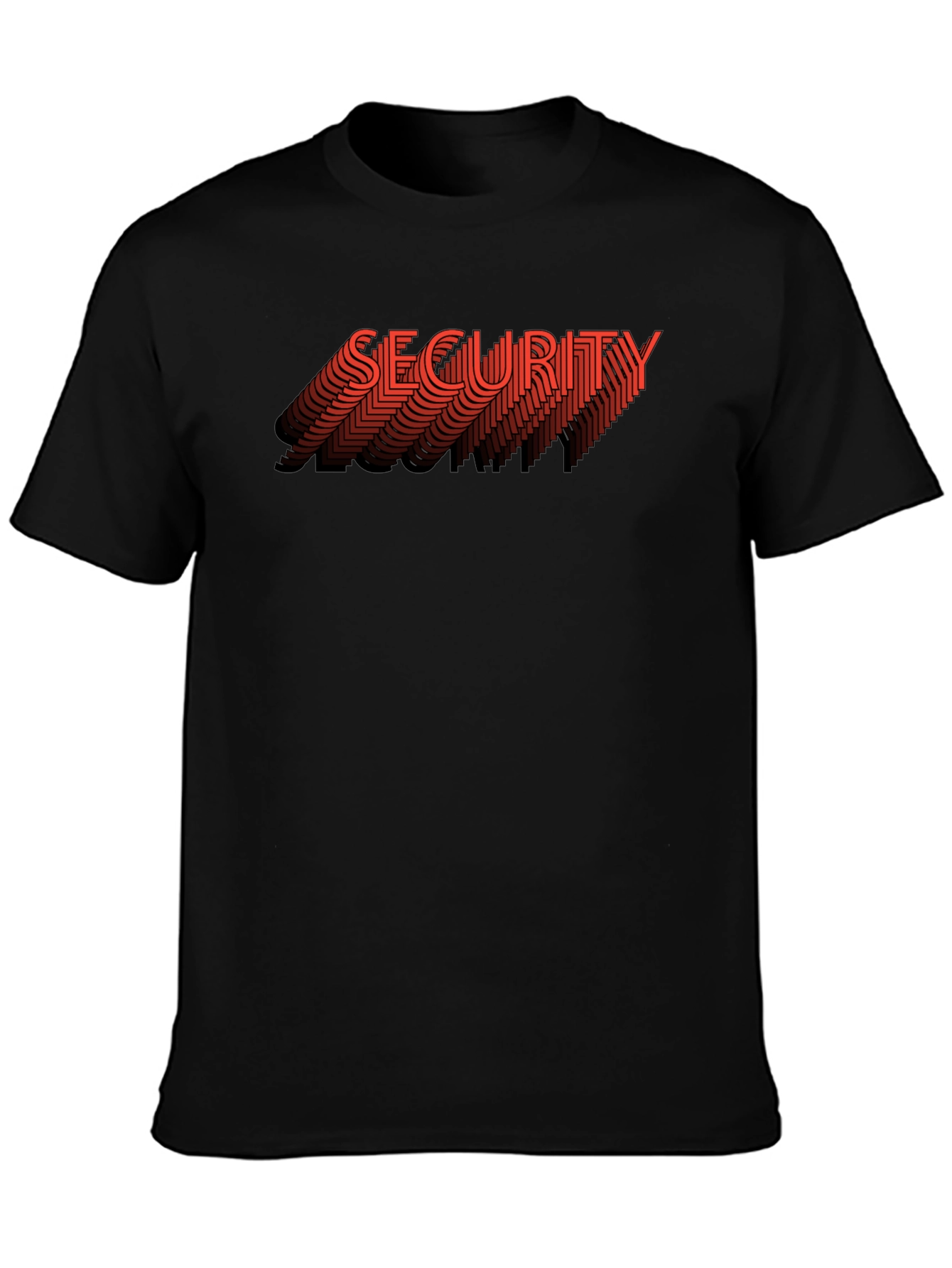 Black Security Graphic Print Black T-Shirt view 3