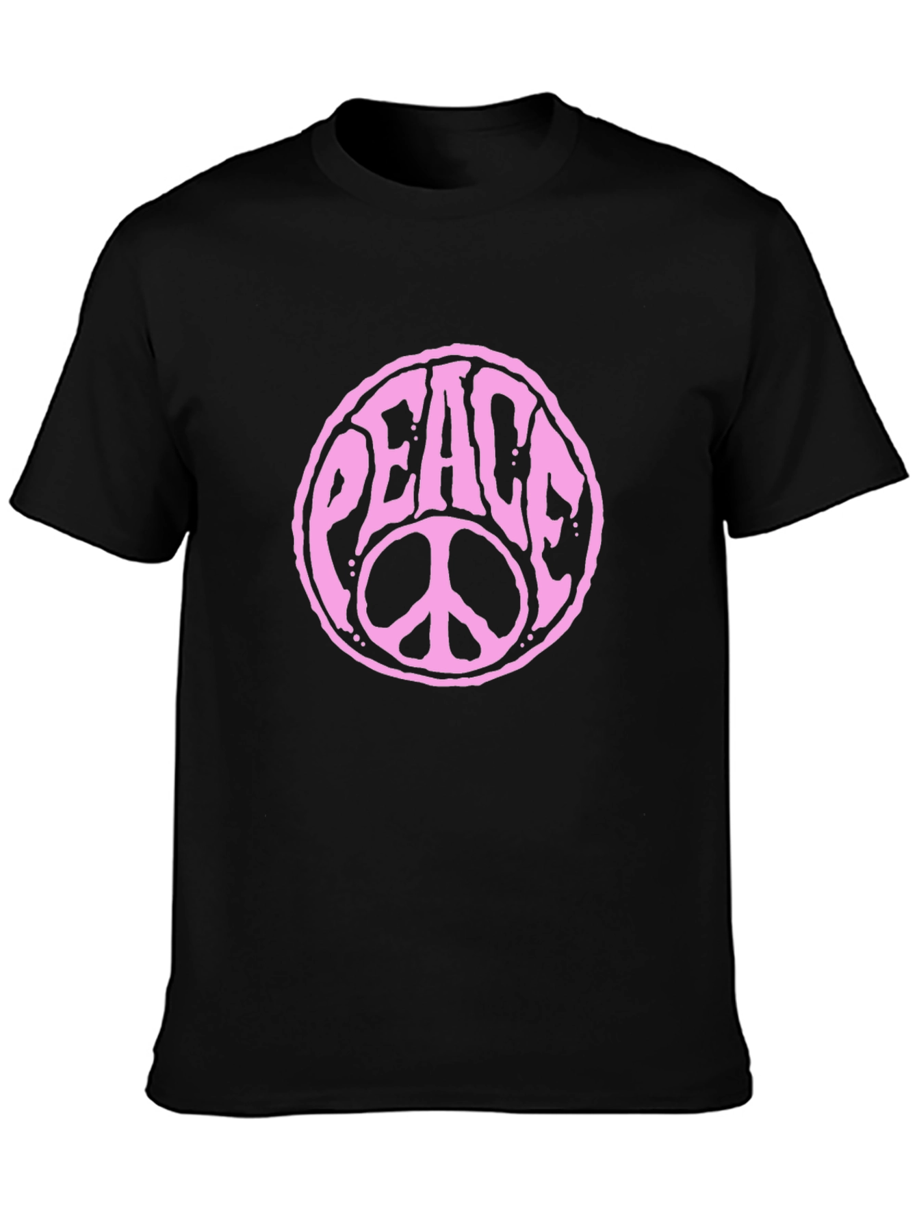 Black Peace Sign Graphic T-Shirt - Black view 3