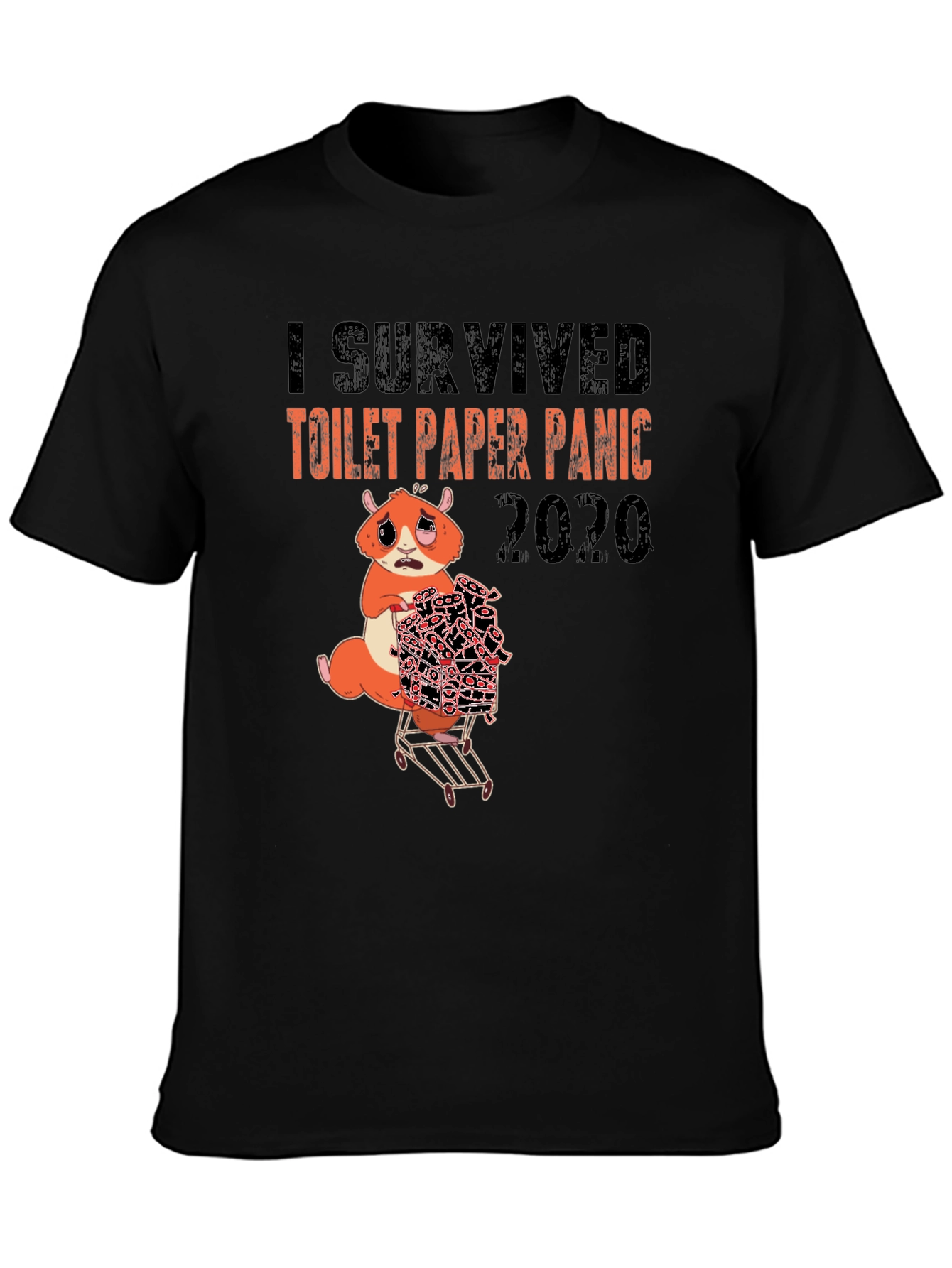 Black I Survived Toilet Paper Panic 2020 T-Shirt view 3