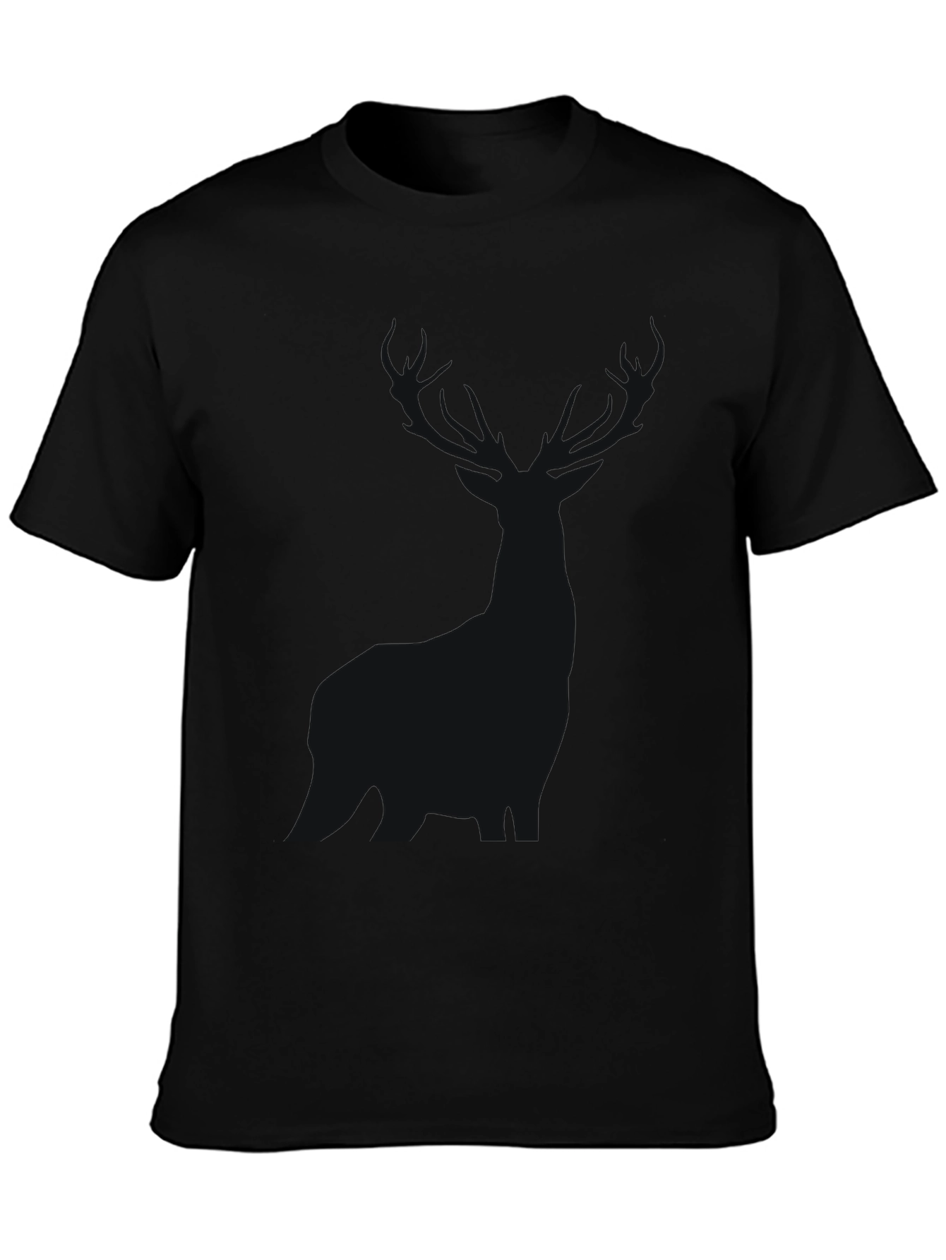 Black Men's Classic Black Crew Neck T-Shirt view 3