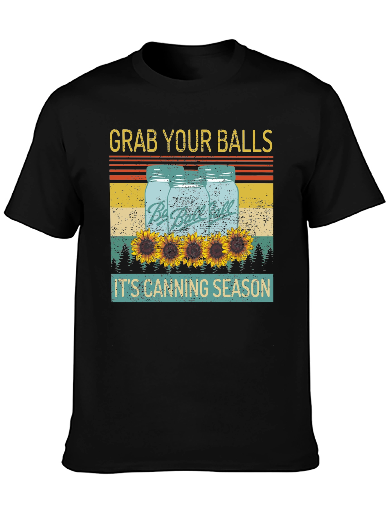 Black Grab Your Balls Canning Season T-Shirt view 3