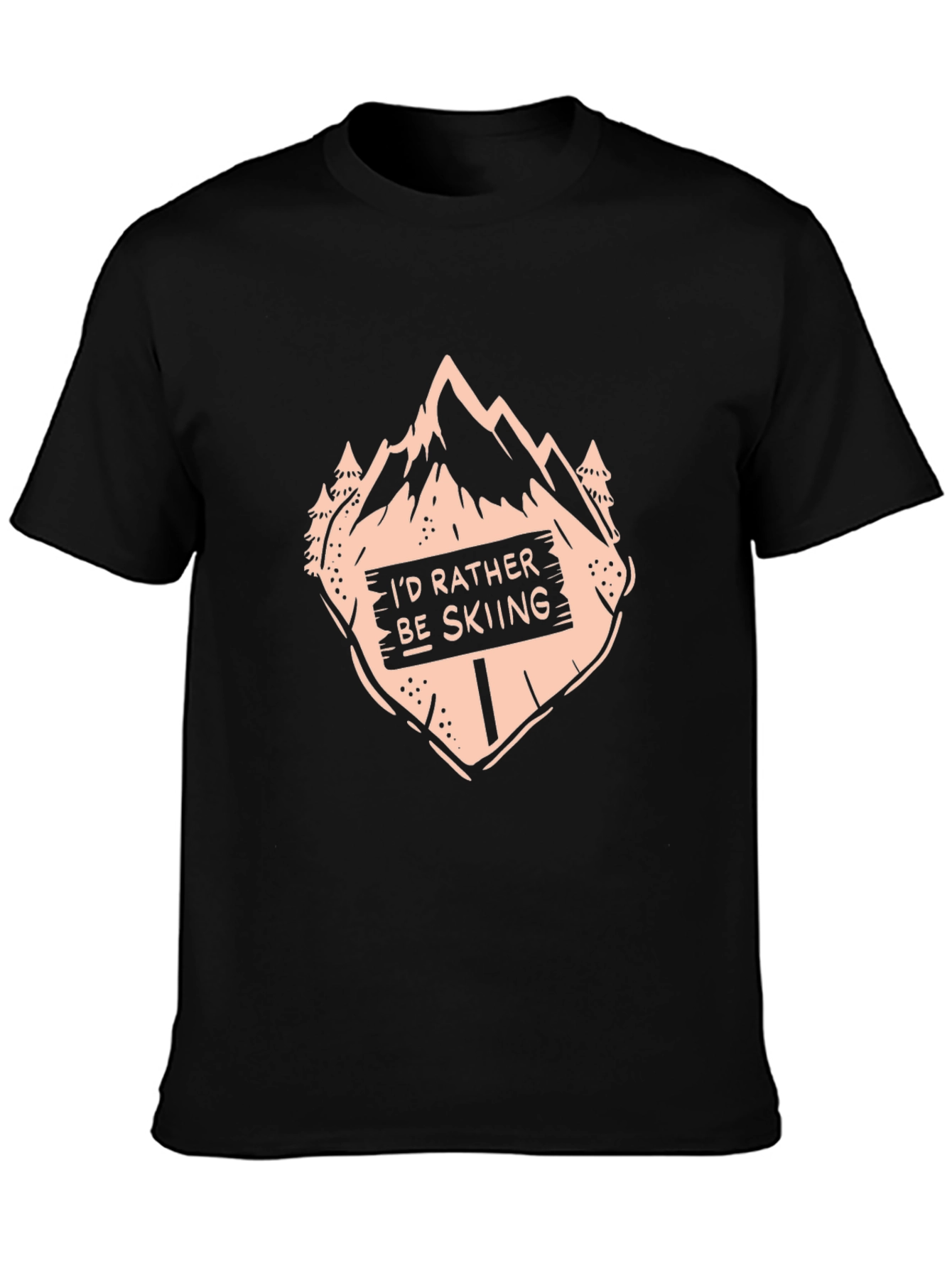 Black I'd Rather Be Skiing T-Shirt - Black view 3